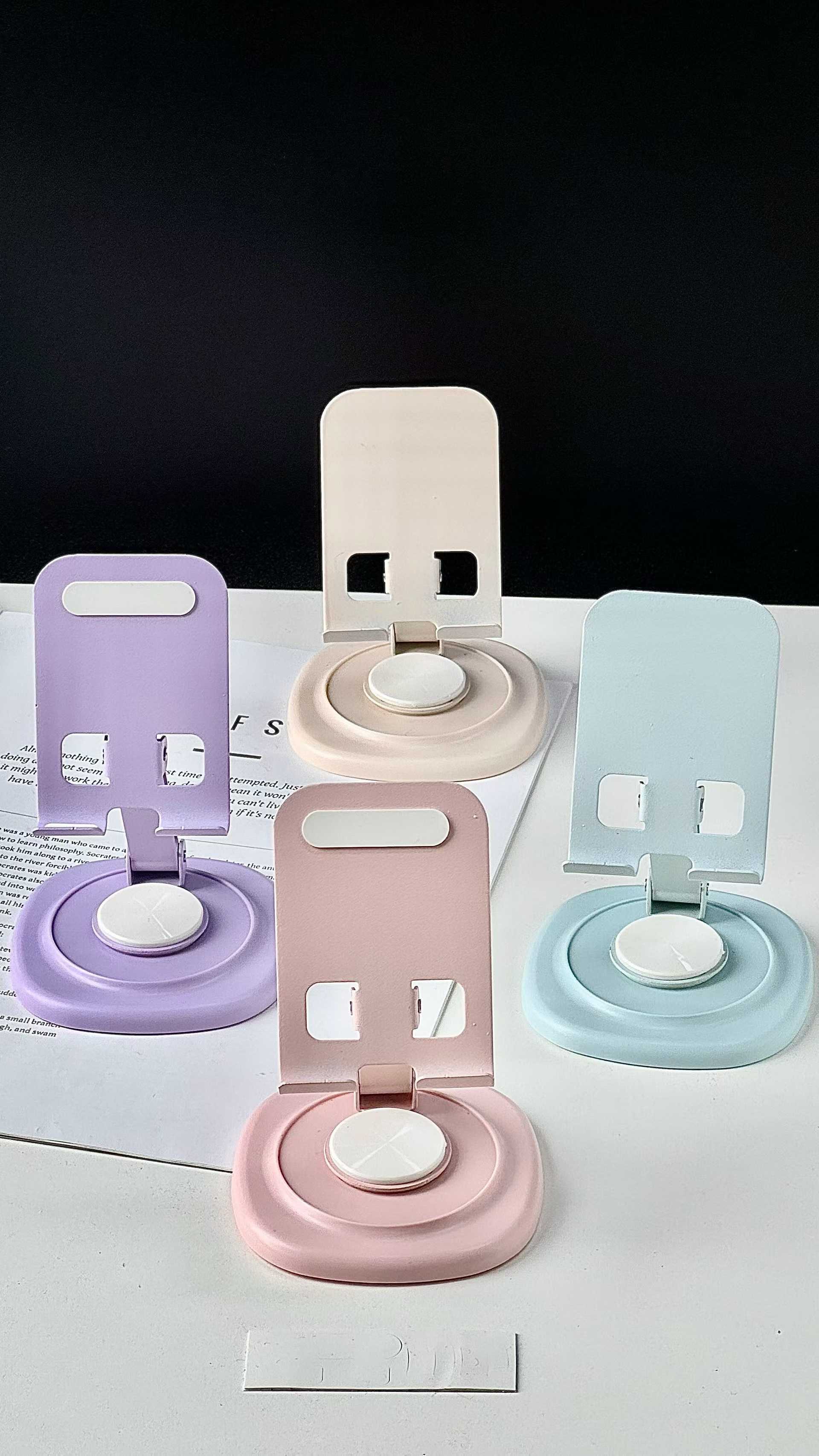 ins rotatable metal phone stand, desktop TV series watching wonder, foldable live streaming stand.