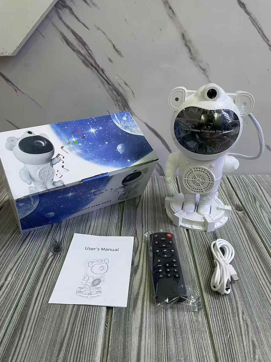 宇航员星空投影灯太空人北极光蓝牙小夜灯卧室满天星光氛围灯细节图