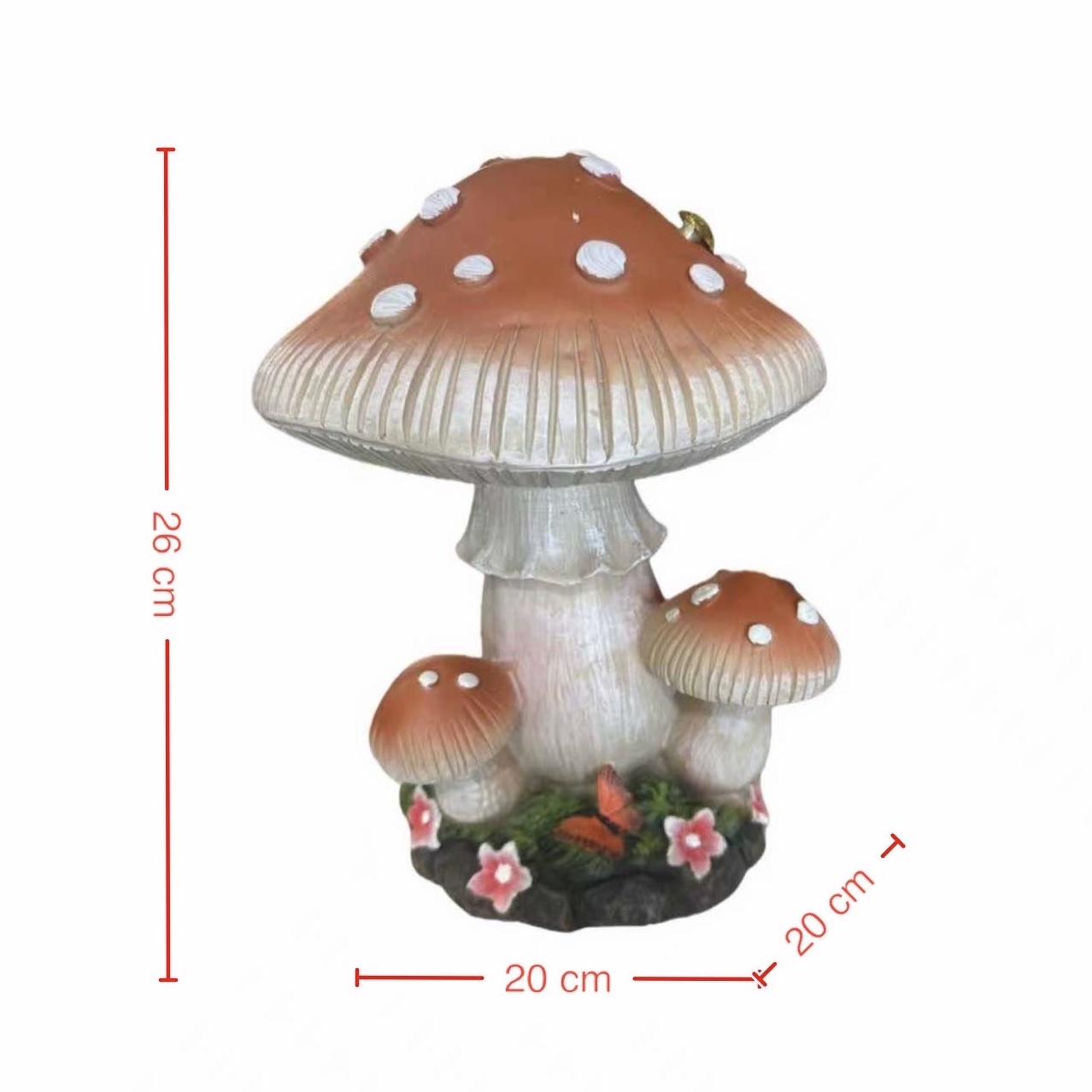 户外仿真蘑菇太阳能灯植树脂摆件庭院幼儿园装饰摆件白底实物图