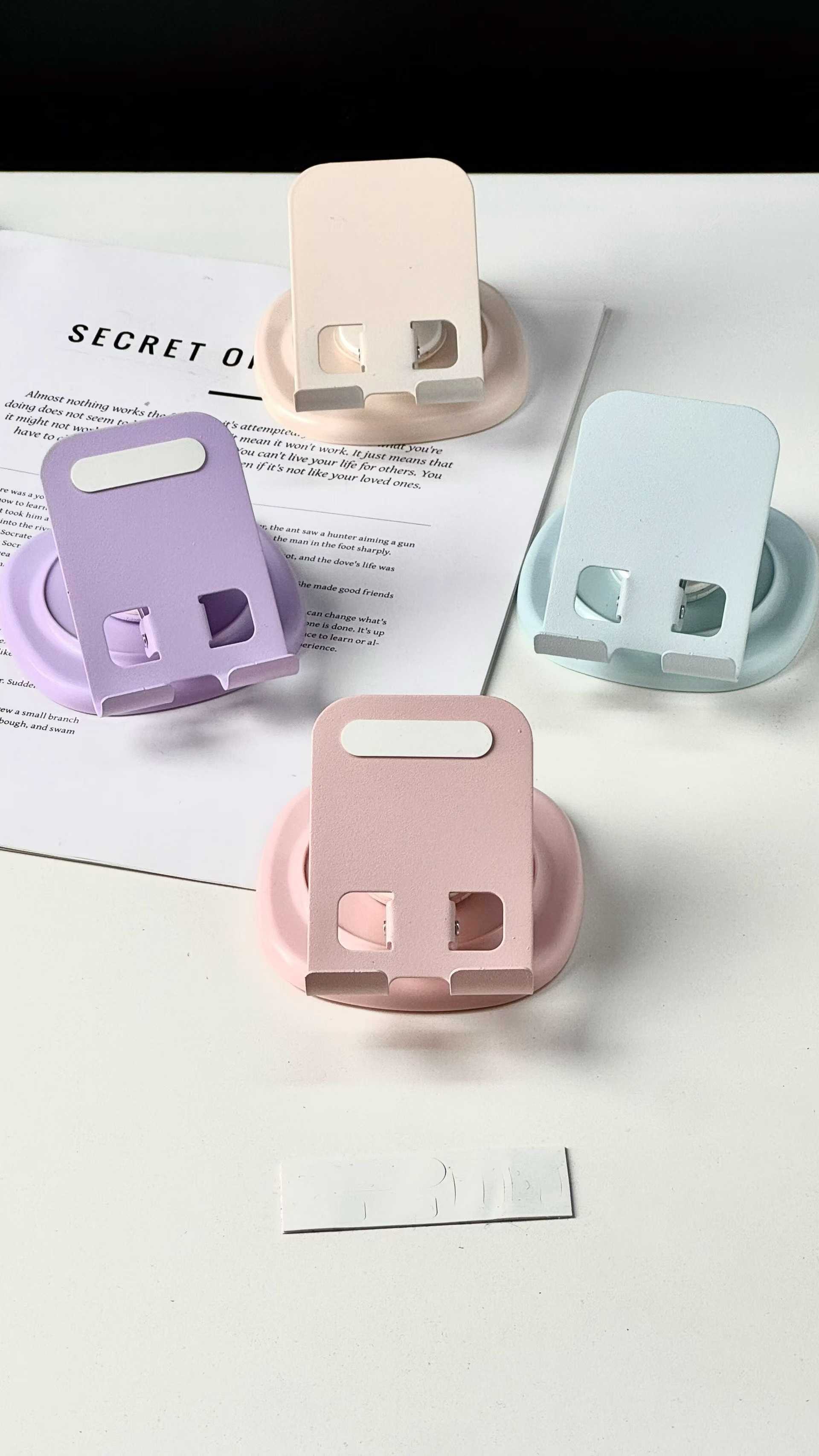 ins rotatable metal phone stand, desktop TV series watching wonder, foldable live streaming stand. details Picture