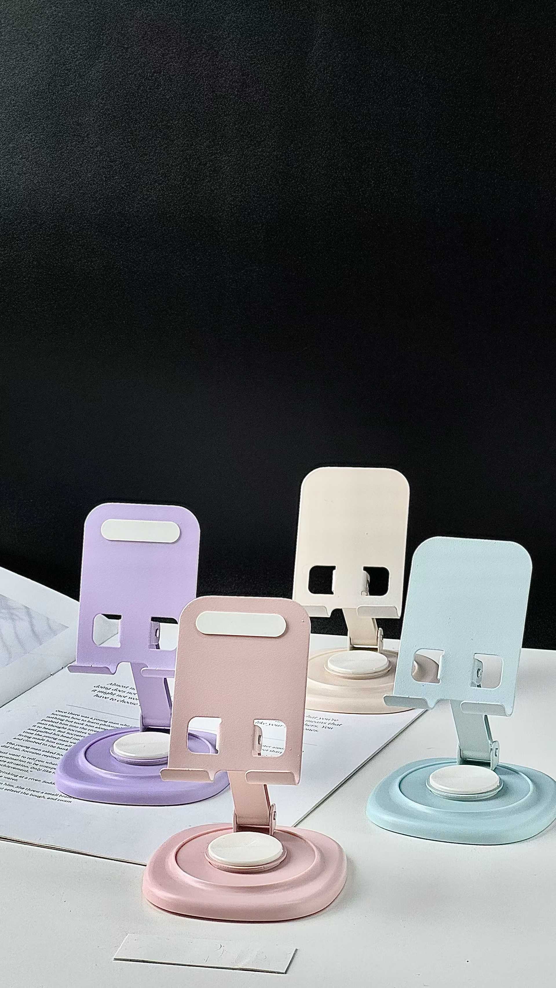 ins rotatable metal phone stand, desktop TV series watching wonder, foldable live streaming stand. detail image 3