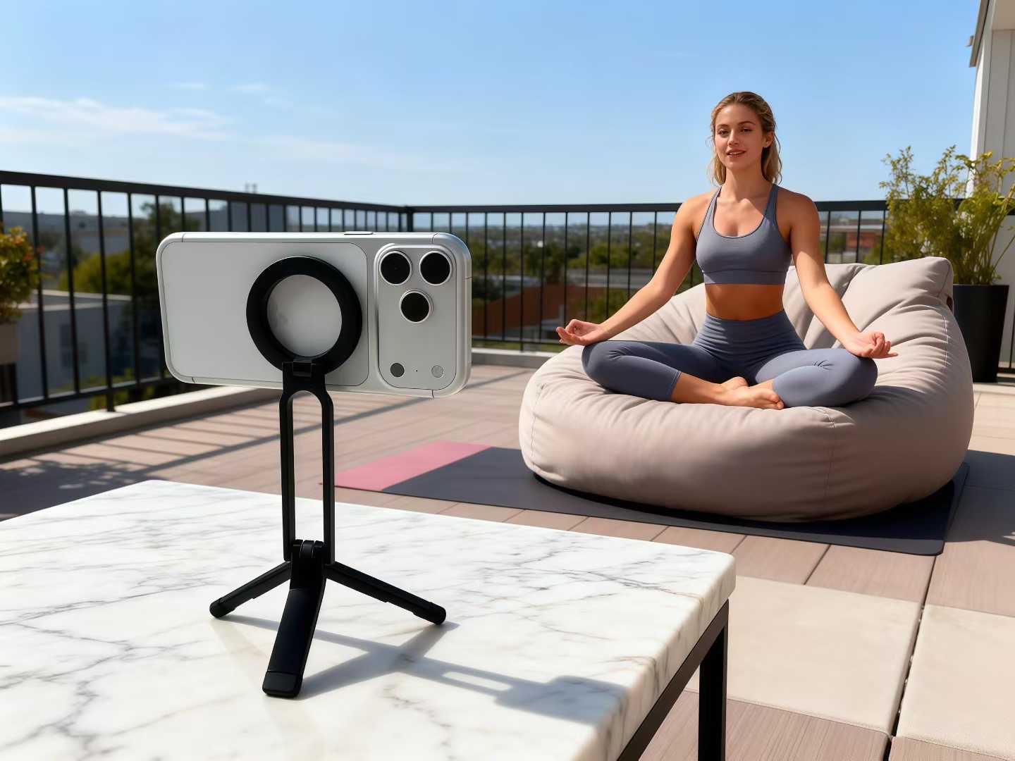 Magnetic phone stand, mobile phone shooting folding magnetic stand, selfie overhead shooting folding tripod stand, portable stand detail image 2