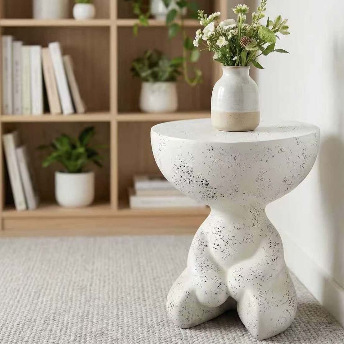 创意庭院盆栽底座玻璃钢凳子小平头花盆架客厅沙发边几