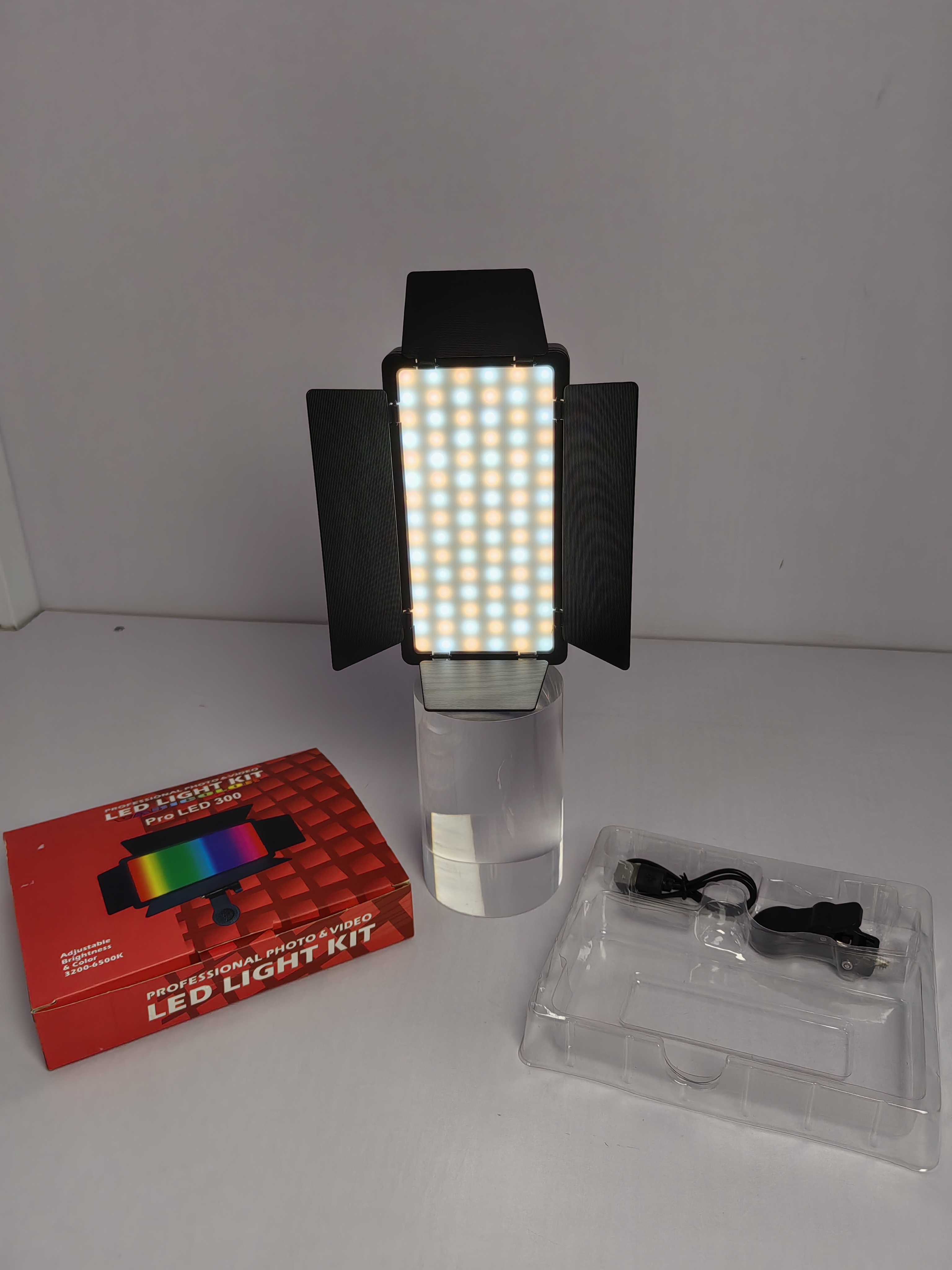 LED300 photography fill light with three-color temperature RGB for outdoor live photography detail image 3