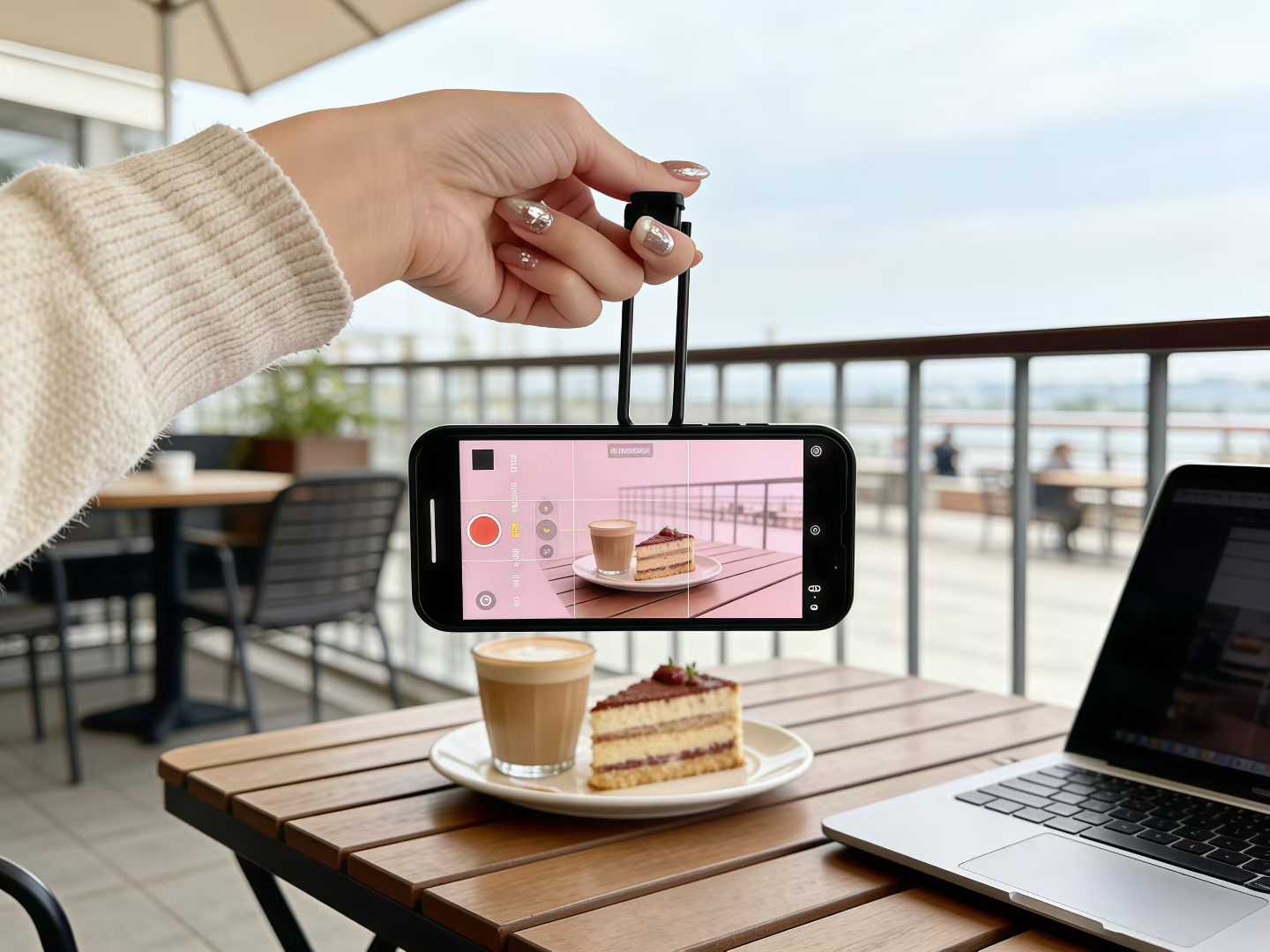 Magnetic phone stand, mobile phone shooting folding magnetic stand, selfie overhead shooting folding tripod stand, portable stand details Picture