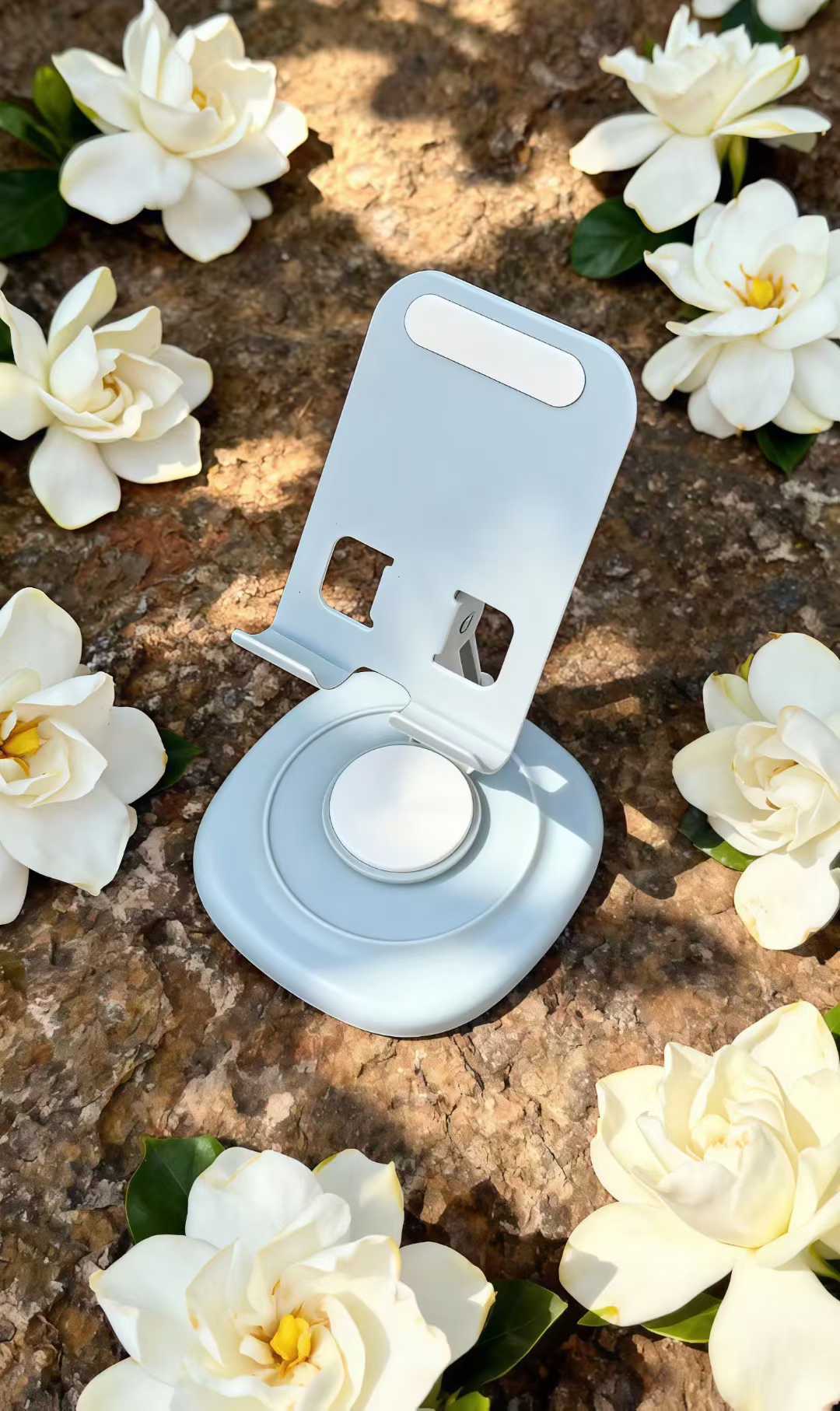 ins rotatable metal phone stand, desktop TV series watching wonder, foldable live streaming stand. detail image 7