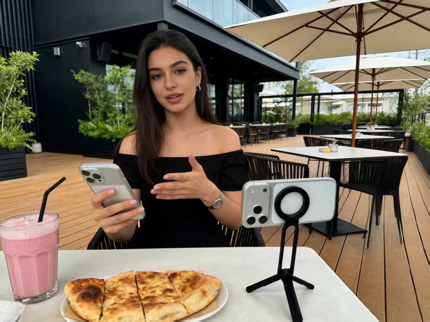 Magnetic phone stand, mobile phone shooting folding magnetic stand, selfie overhead shooting folding tripod stand, portable stand detail image 10