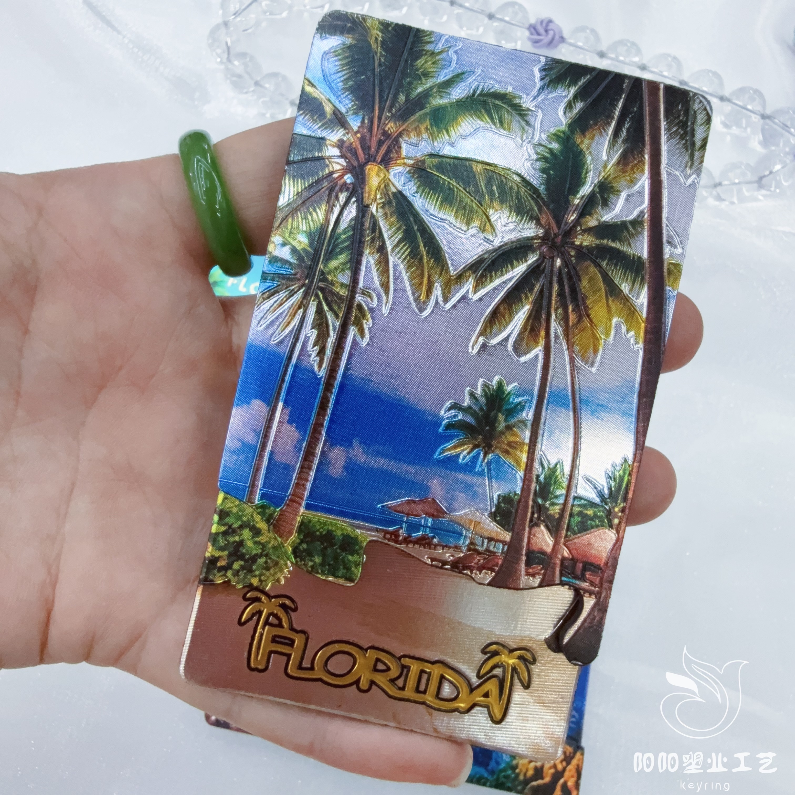 定制铝箔金属冰箱贴金箔银箔压纹磁力装饰立体旅游纪念品ins风细节图