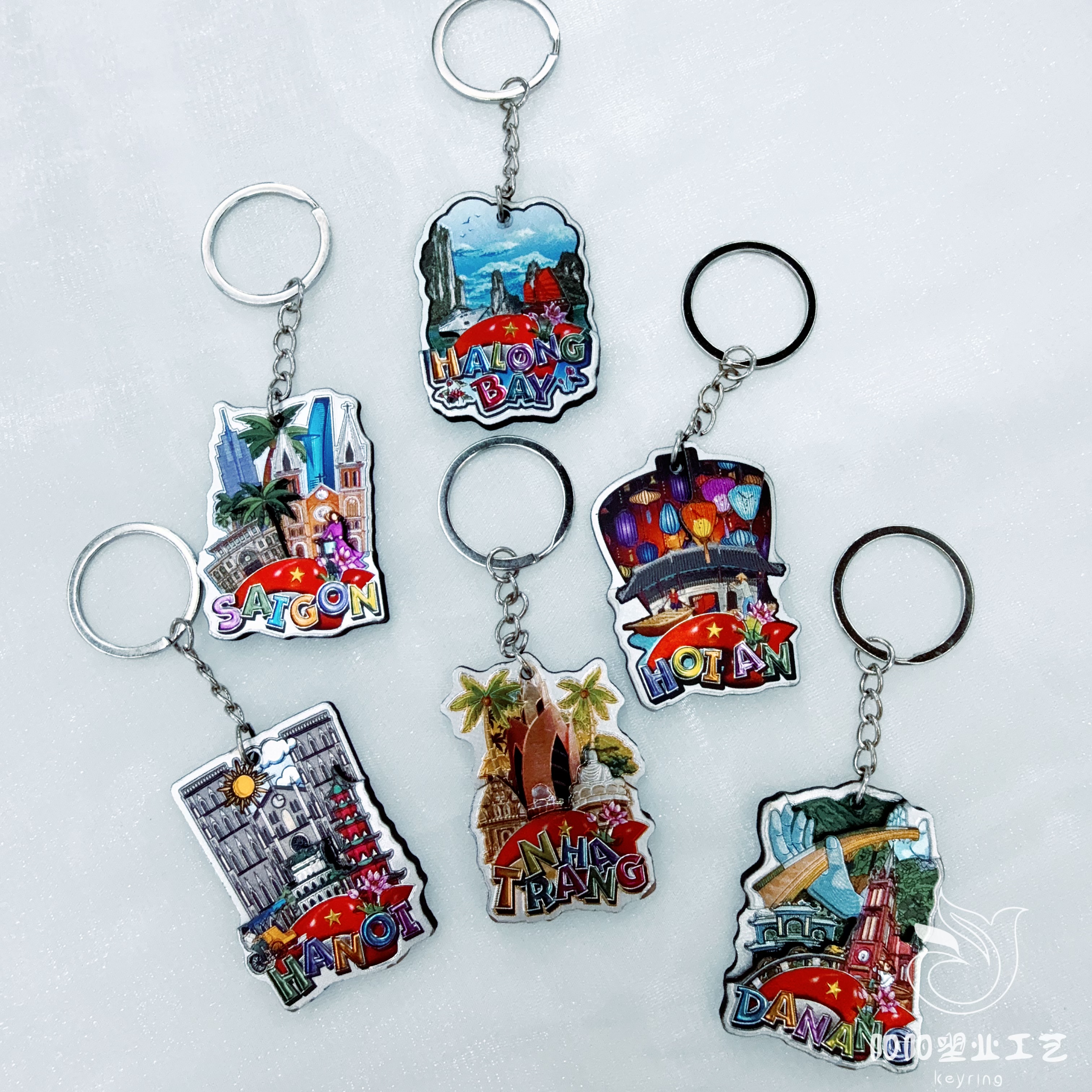 木质铝箔冰箱贴定制金箔银箔折光滴胶创意景点旅游城市纪念品挂件伴手礼促销产品礼品套装