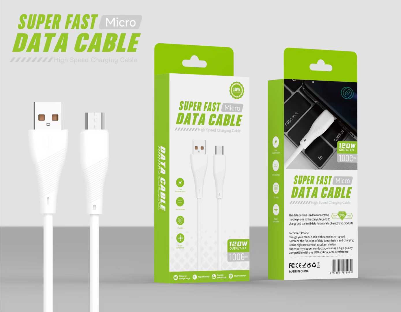 Cable de carga de teléfono celular de carga rápida 120W. cargador detail image 2