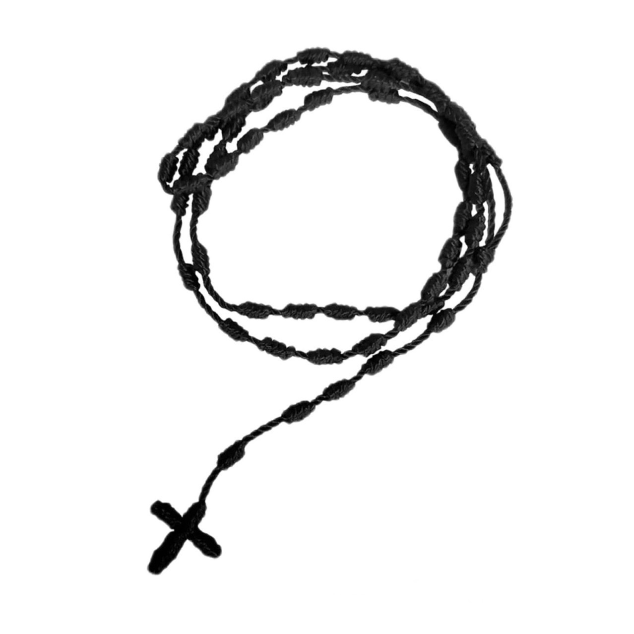 Hand-knotted rosary cross necklace, multi-color religious prayer blessing hand-woven necklace Application Scenario