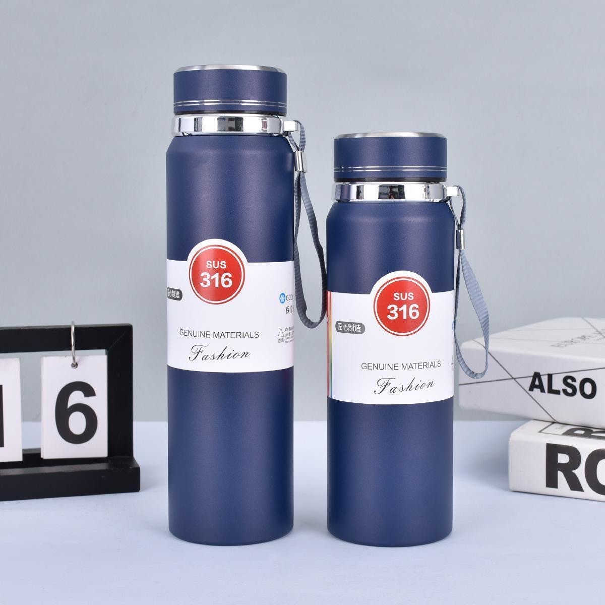 Amazon 316 stainless steel sun flask, double-layer vacuum portable rope insulated cup, outdoor mountain climbing sports water bottle, 800ML/1000ML Application Scenario