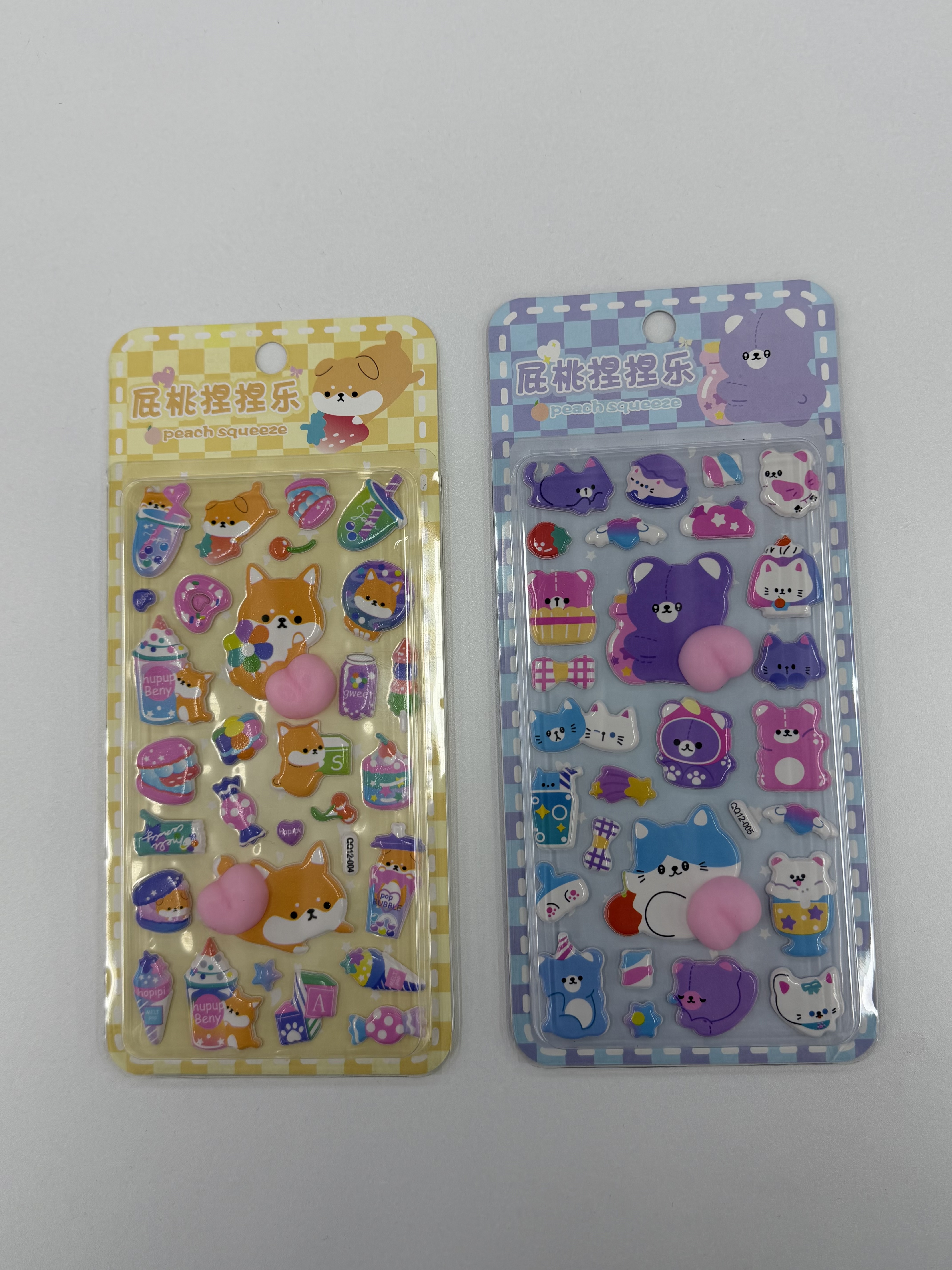 学生解压屁桃捏捏乐贴纸 装饰贴 浮雕立体贴屁屁贴 屁桃贴现货也可定制详情图3