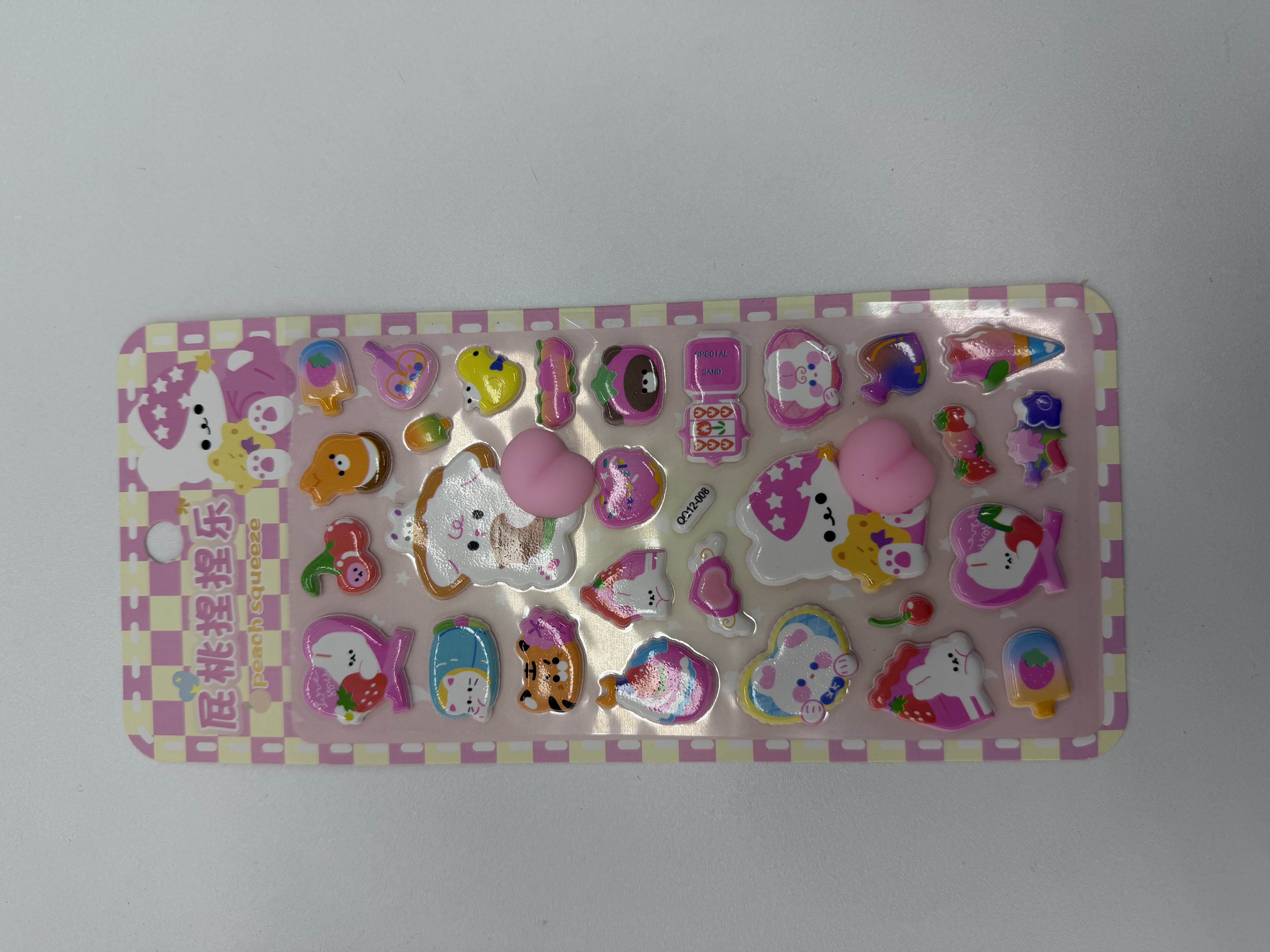 学生解压屁桃捏捏乐贴纸 装饰贴 浮雕立体贴屁屁贴 屁桃贴现货也可定制详情图6