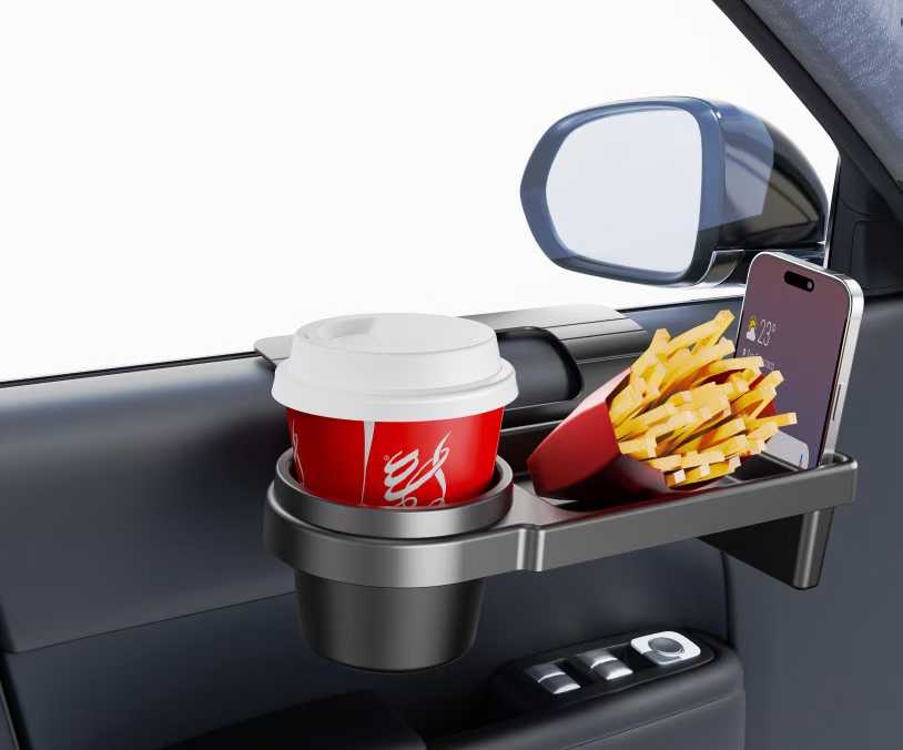 K822车载多功能手机置物盒汽车钥匙收纳车窗门边杂物水杯架车窗