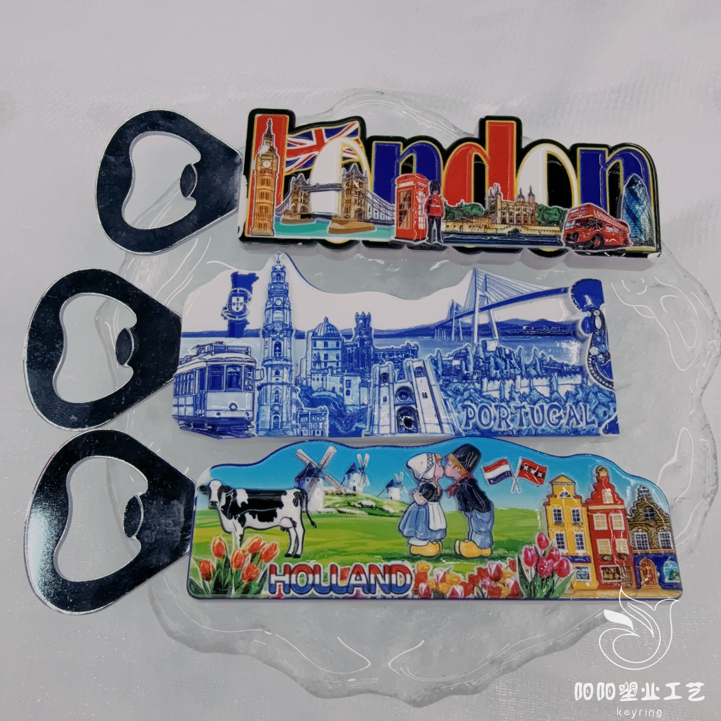 跨境源头世界各地旅游地理标志留言贴装饰工艺品树脂彩绘冰箱贴产品图