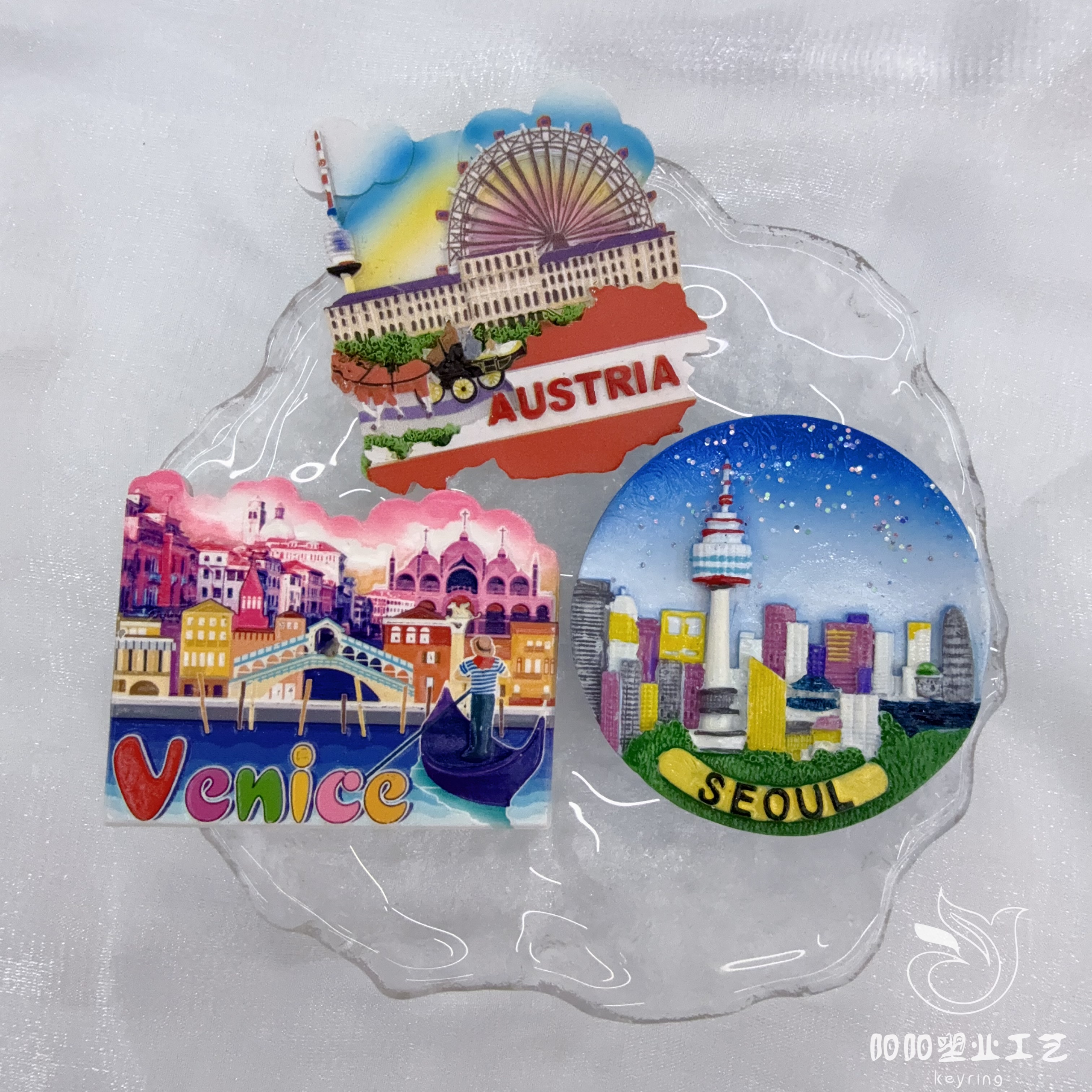 Cross-border Miami, US city, scenic fridge magnet, travel creative souvenir, three-dimensional magnetic resin fridge magnet gift Item Picture
