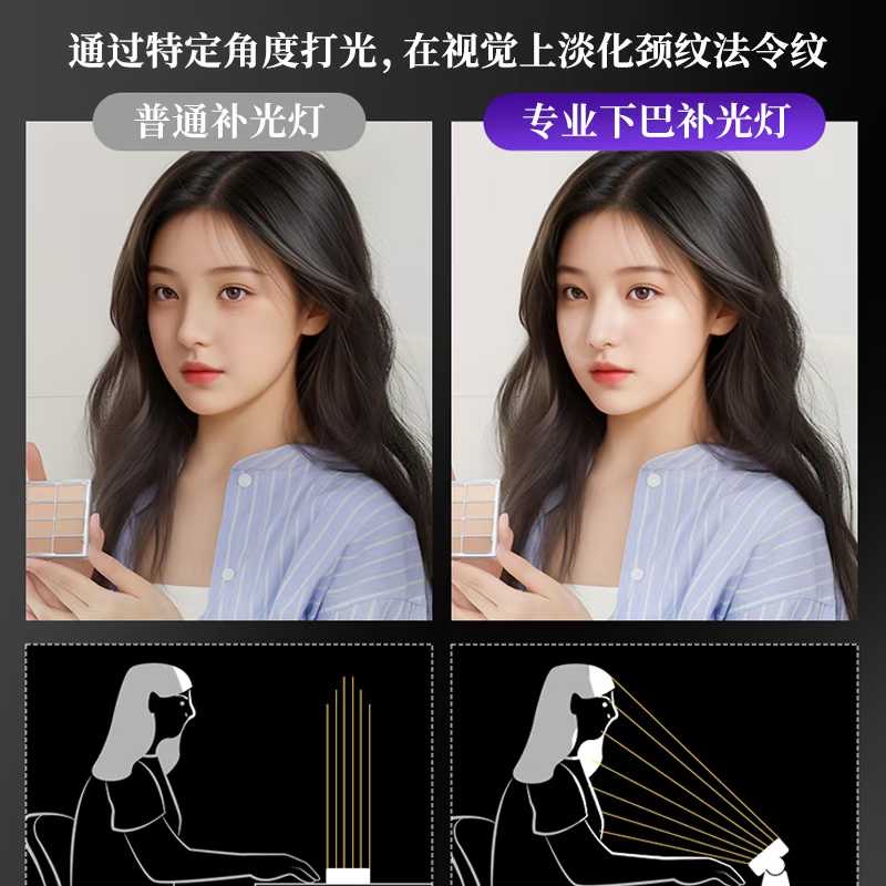 Live streaming chin light arc-shaped surround light desktop chin fill light, live streaming dedicated beauty fill light. Fill light detail image 7