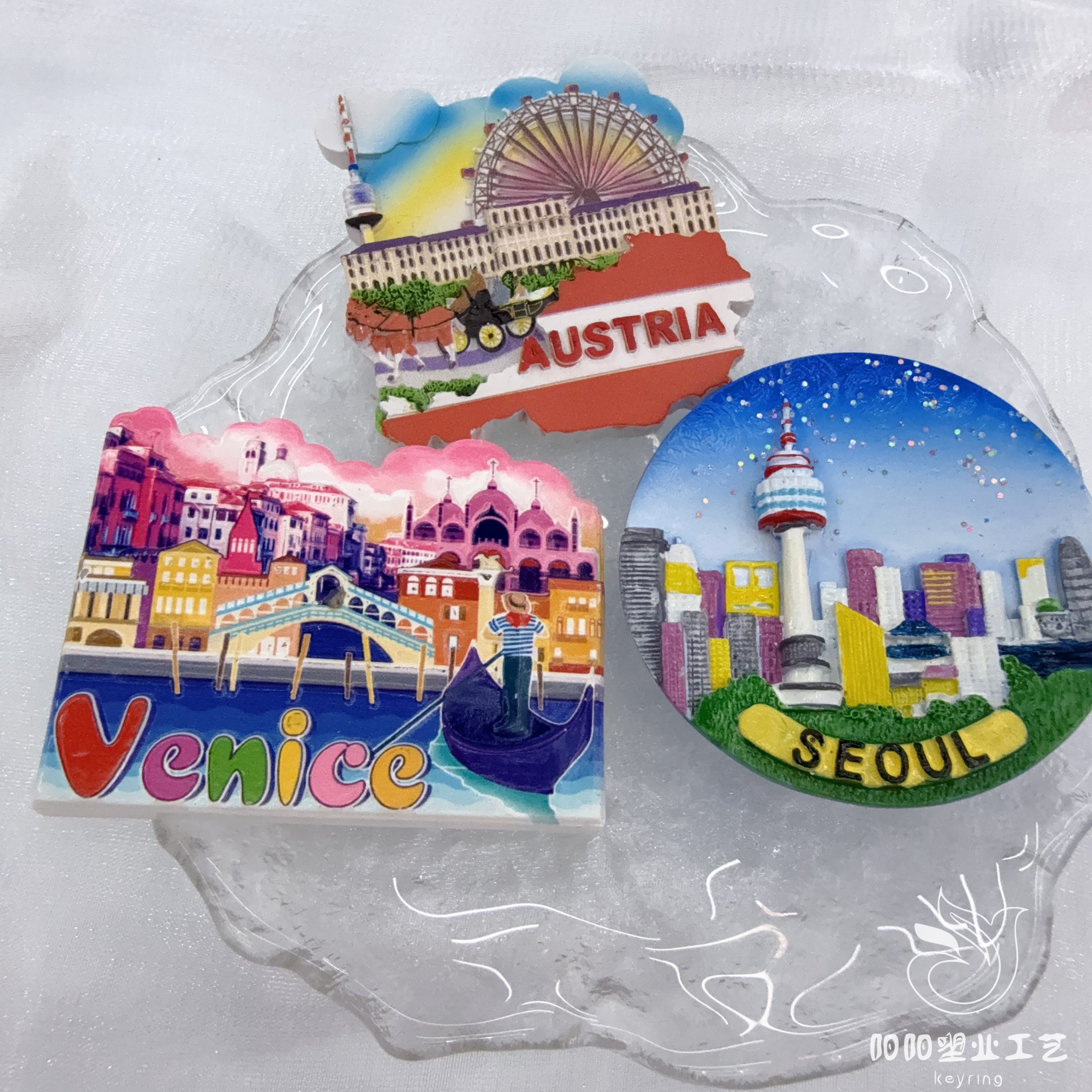 Cross-border Miami, US city, scenic fridge magnet, travel creative souvenir, three-dimensional magnetic resin fridge magnet gift details Picture