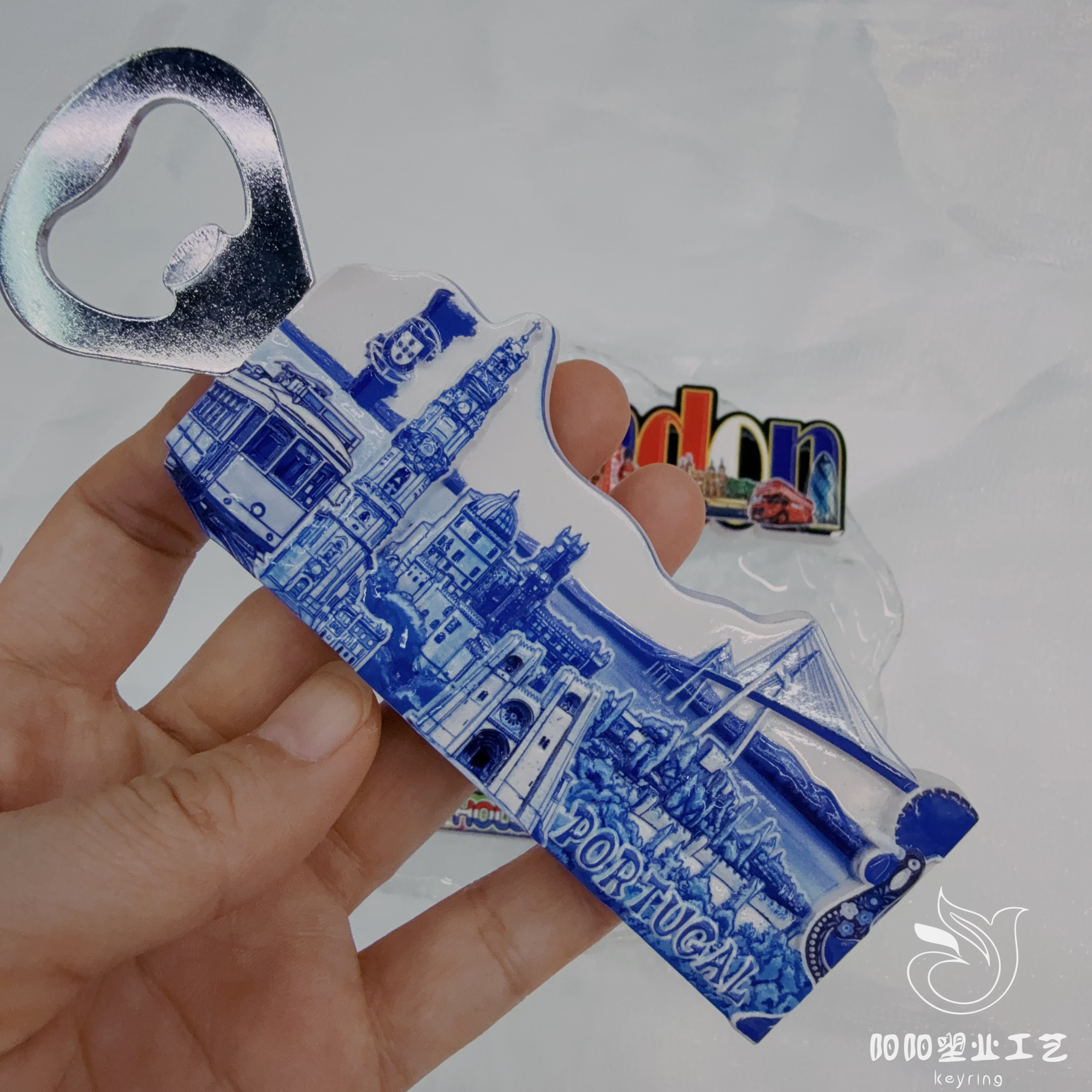跨境源头世界各地旅游地理标志留言贴装饰工艺品树脂彩绘冰箱贴白底实物图