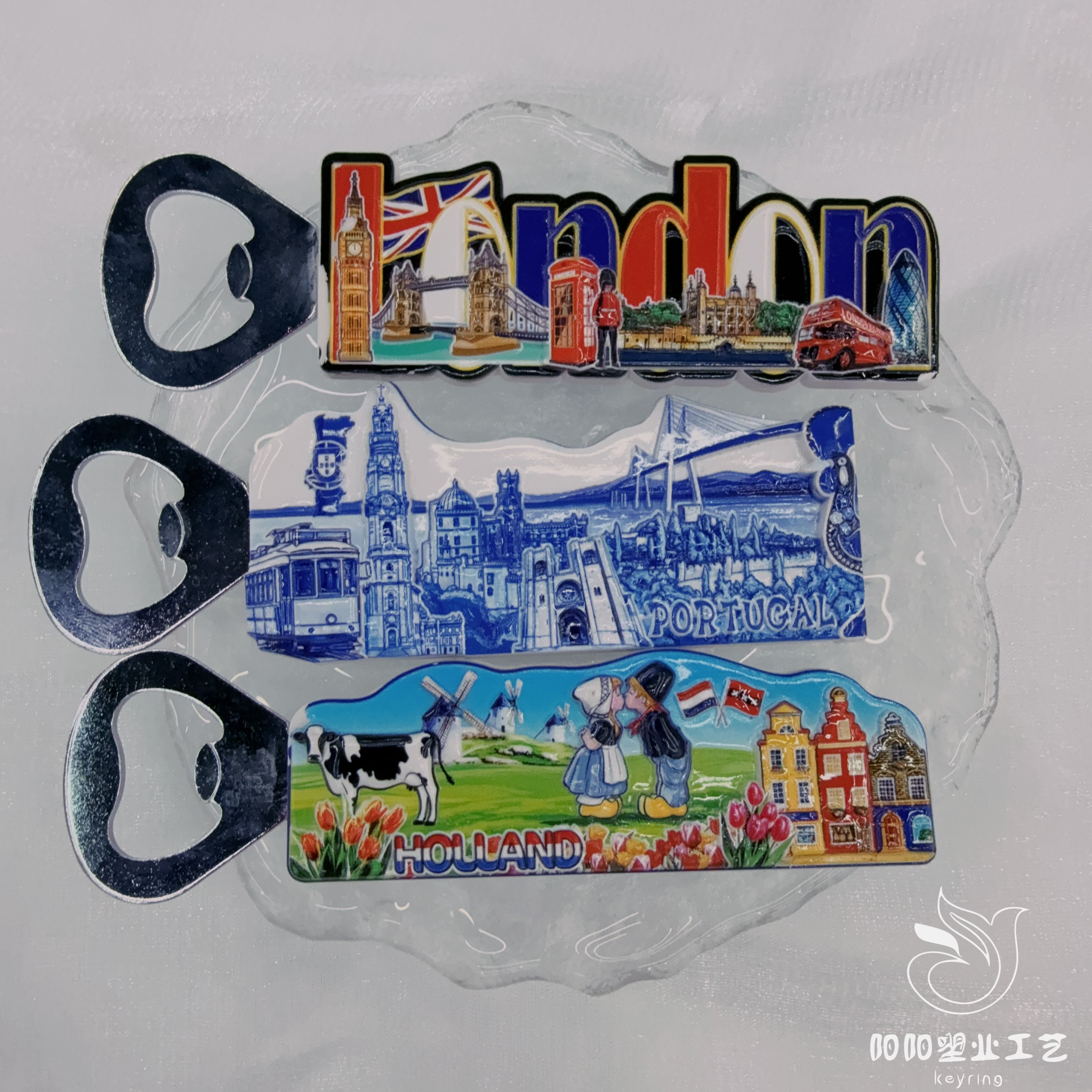 跨境源头世界各地旅游地理标志留言贴装饰工艺品树脂彩绘冰箱贴