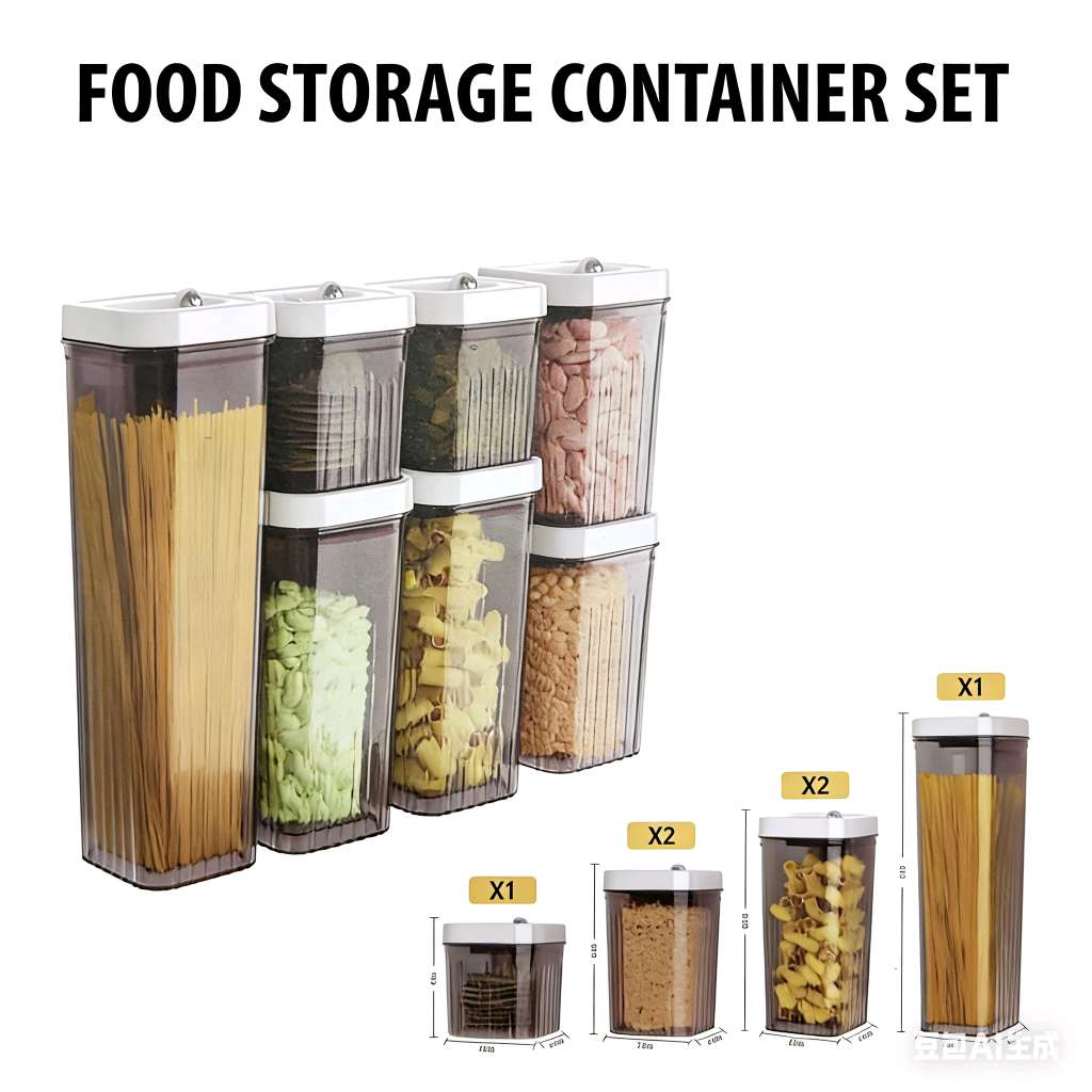 Daily necessities, kitchen organization, food-grade sealed cans, quick-lock storage cans, honey bottles, glass preservation boxes, sealed box packaging detail image 3