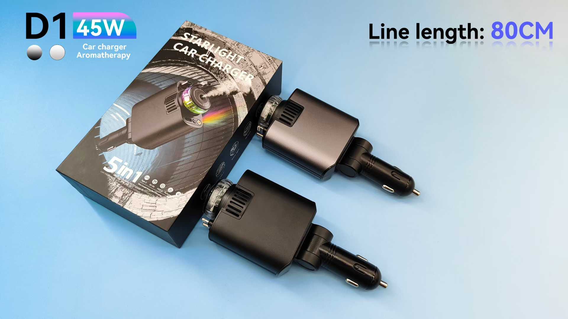 D1 Aromatherapy Tape Car Charger, multi-functional D1 car charger. Vehicle-mounted charging head details Picture