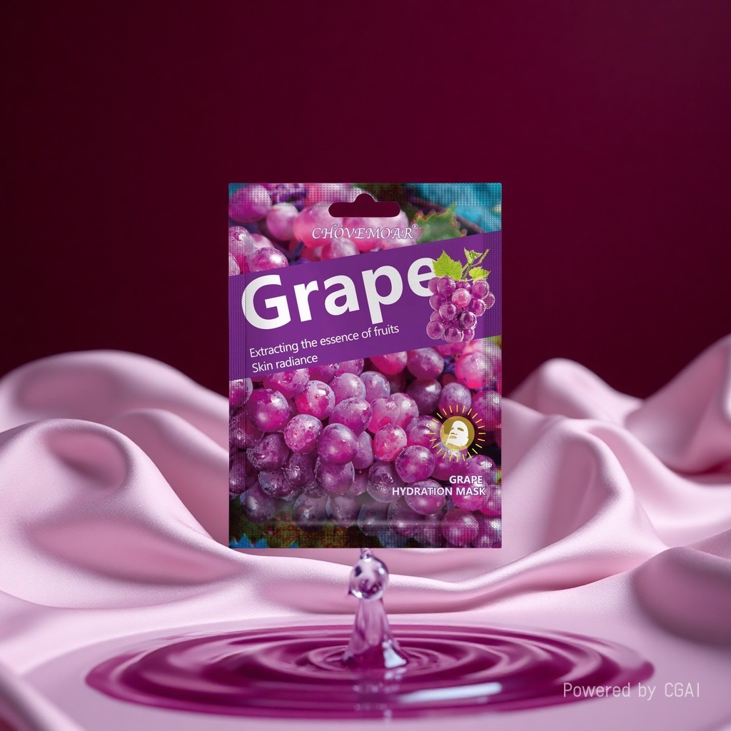 CHOVEMOAR初默水果补水面膜保湿净润嫩肤单片装VC贴片面膜白底实物图