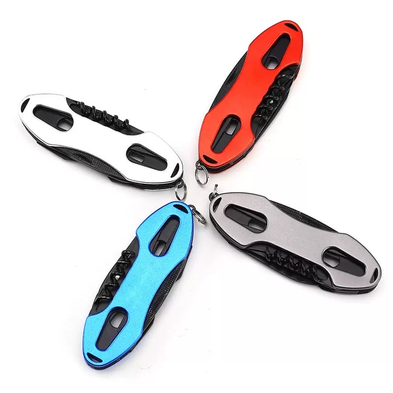 Outdoor tool knife, portable five-in-one, foldable, self-defense, package opening, multi-functional knife and pliers, multi-purpose Specification image