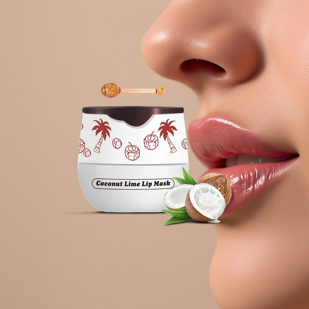 DUACJIEO Coconut Lip Mask Moisturizes and hydrates the lips, lip care lip balm hydrates and repairs Lip balm is a perfect lip moisturizing tool detail image 2
