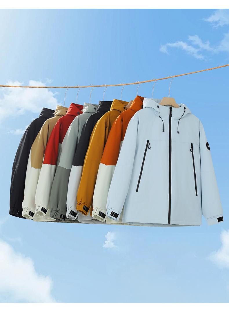 Sportswear and casual down jacket 90 down for men and women, warm, light and thin outdoor sportswear for spring and autumn, fashionable and casual outerwear detail image 1