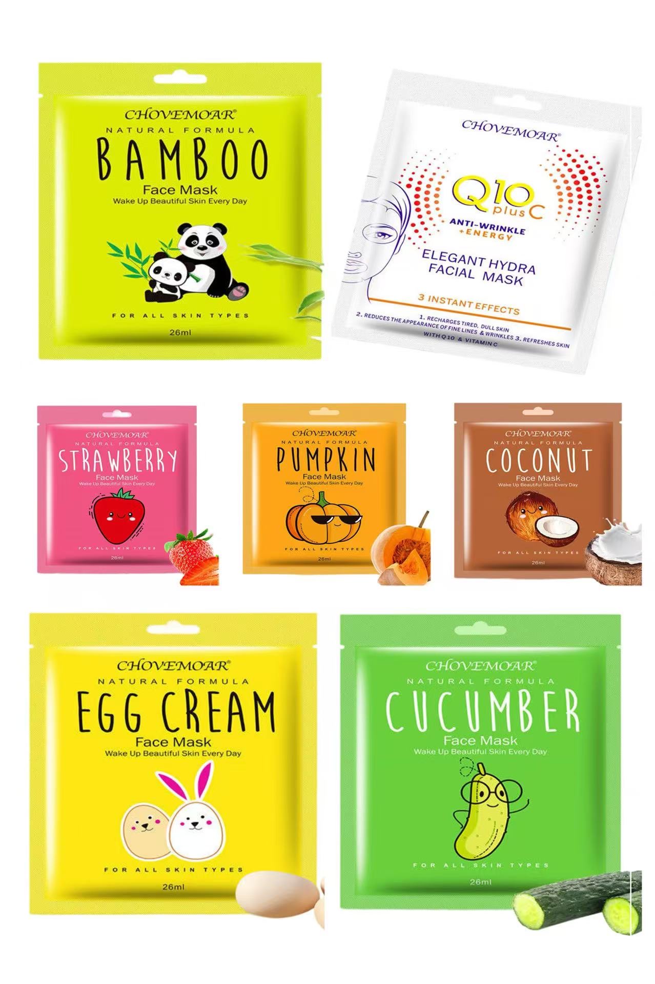 CHOVEMOAR Cartoon Cute Hydrating MASK Brightening Antioxidant Mask