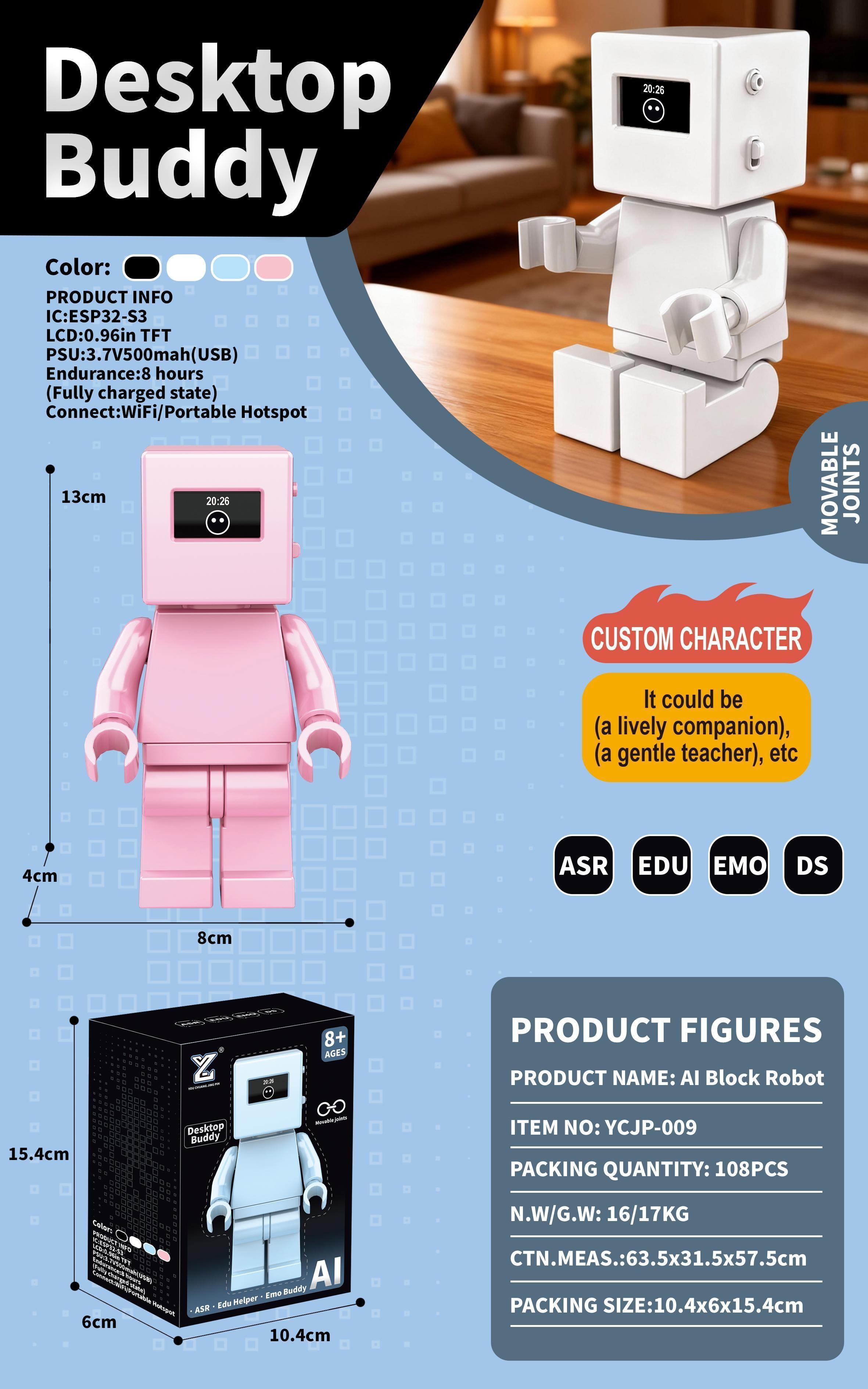 Desktop Companion robot, intelligent ai interactive voice assistant, multi-functional entertainment and companionship, suitable for office and leisure ai170603805