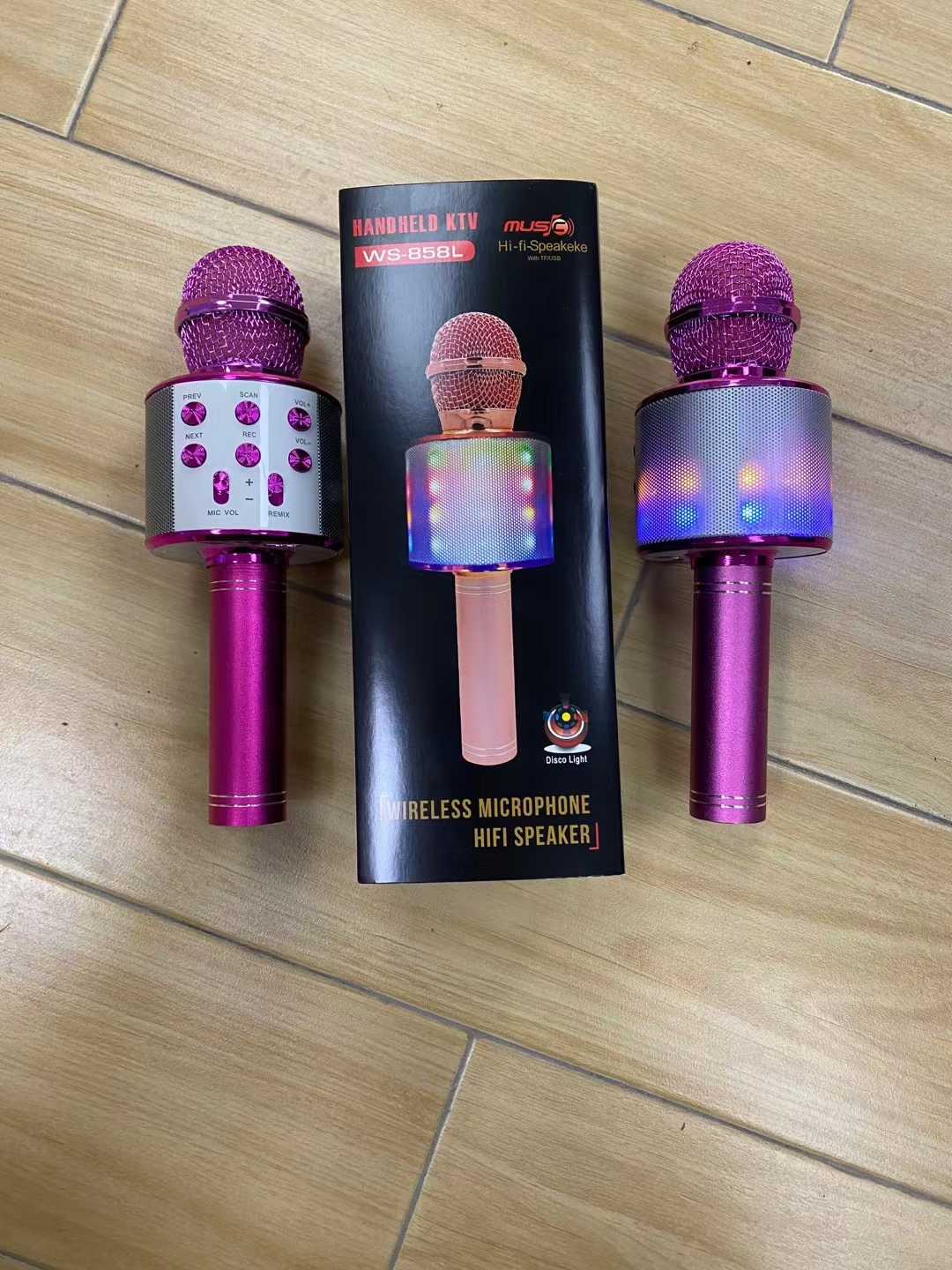 WS-858L Wireless Bluetooth microphone with light detail image 5