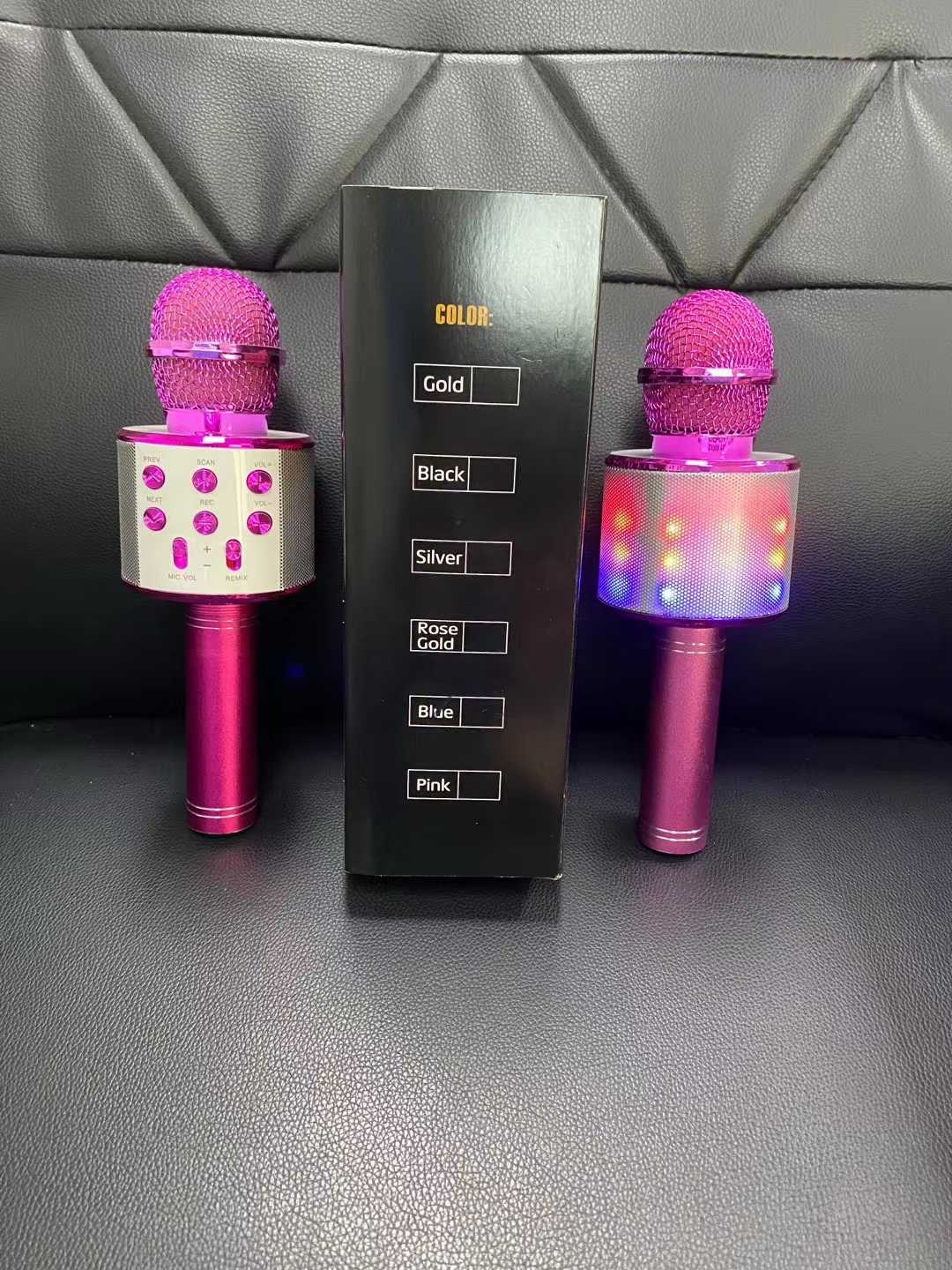 WS-858L Wireless Bluetooth microphone with light details Picture