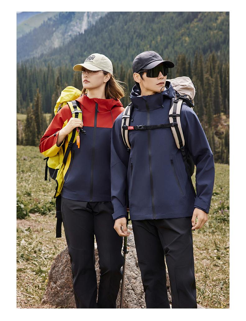 Sports outdoor windbreaker, men's anti-static thin hooded waterproof jacket, casual hiking pants, custom-made outdoor clothing Application Scenario