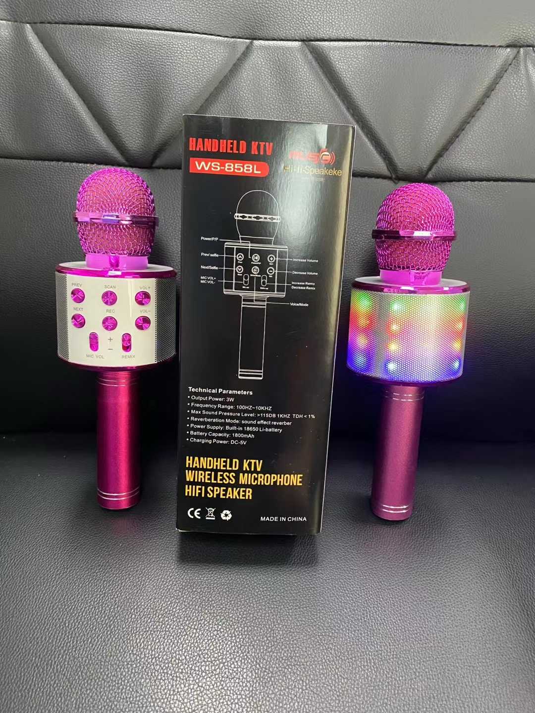 WS-858L Wireless Bluetooth microphone with light Specification image
