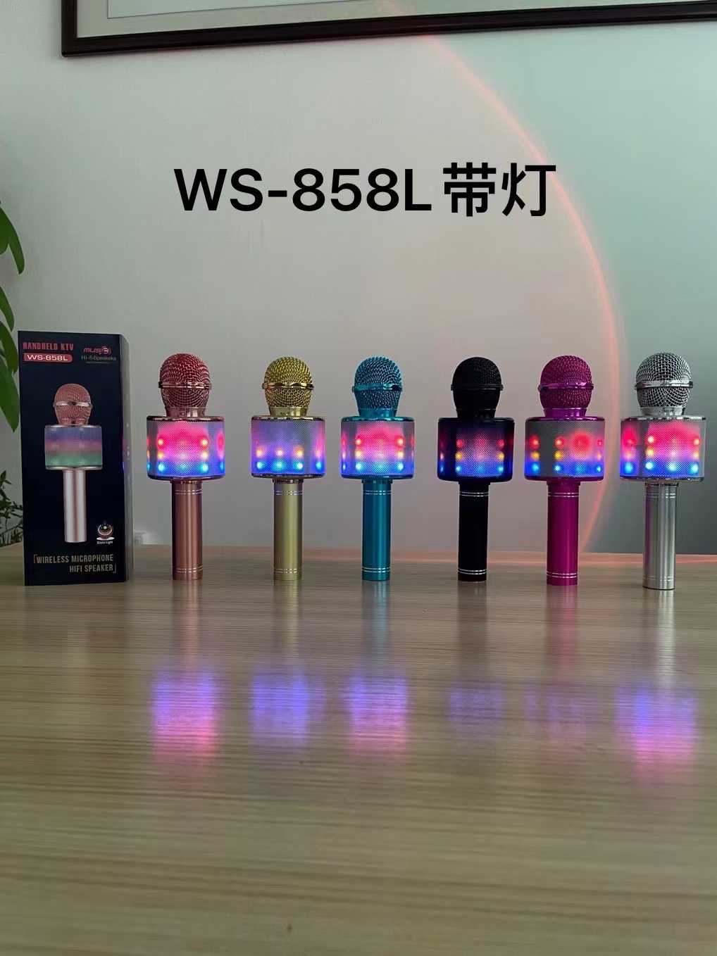 WS-858L Wireless Bluetooth microphone with light detail image 6