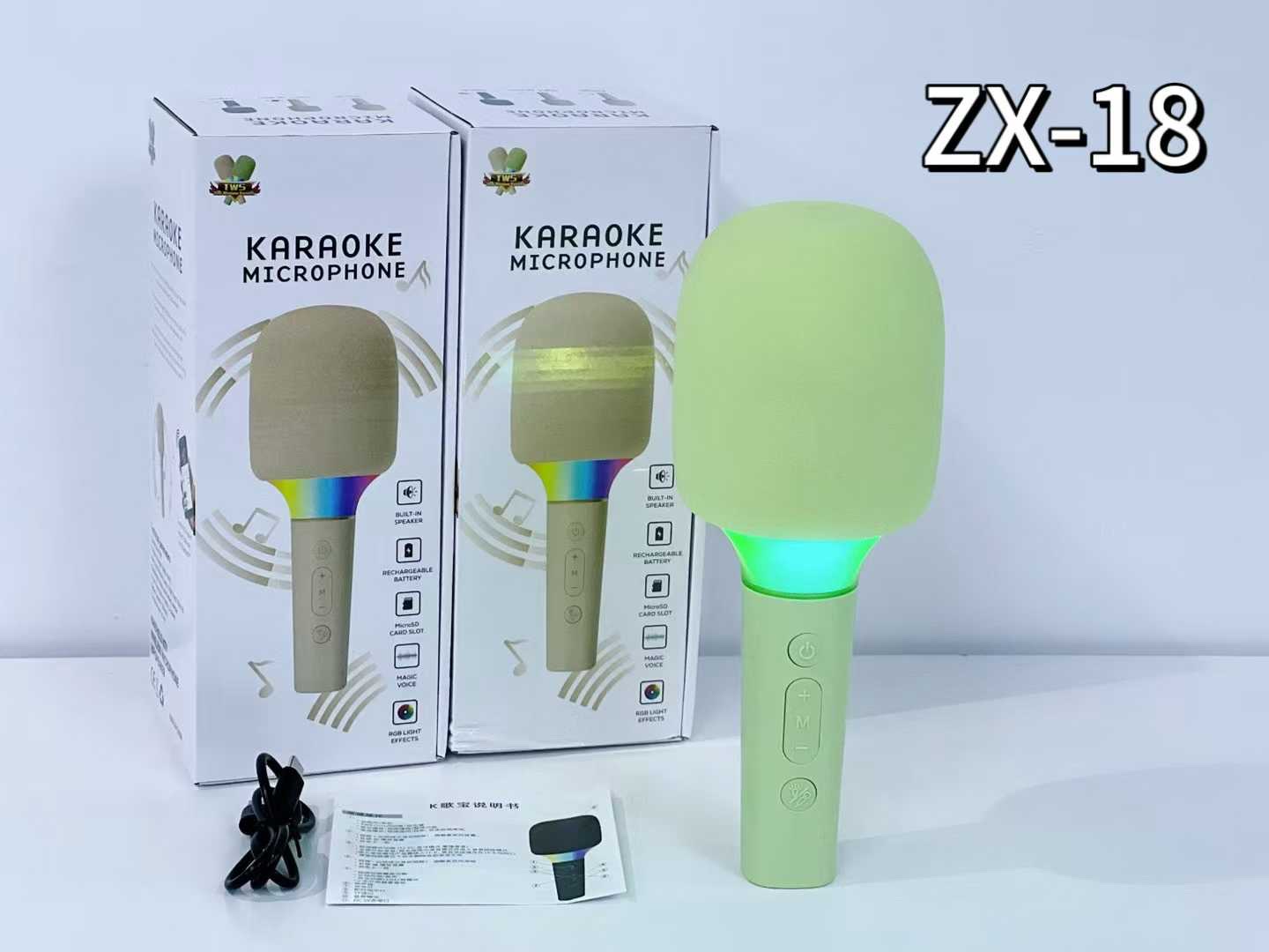 The new ZX-18 handheld wireless karaoke microphone. detail image 7