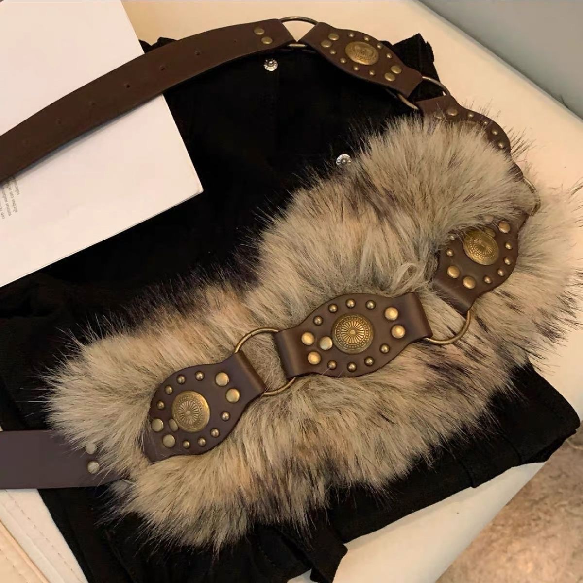 Autumn and winter photos: Retro belt with ethnic style, niche and high-end feel, Bohemian-style hand-woven waist chain accessory for women Specification drawing