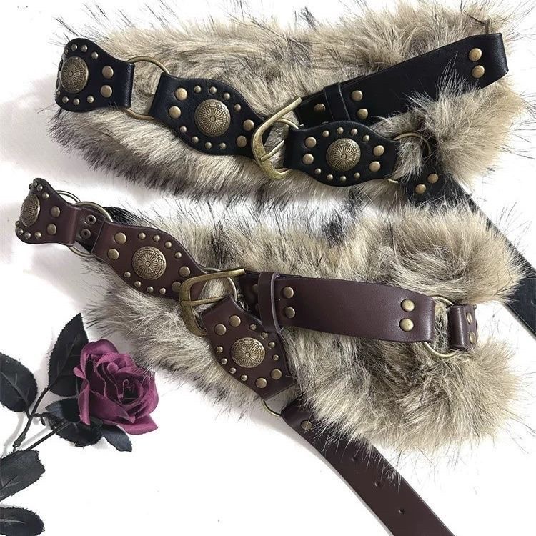 Autumn and winter photos: Retro belt with ethnic style, niche and high-end feel, Bohemian-style hand-woven waist chain accessory for women Item Picture