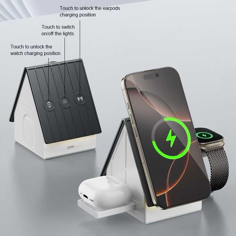 A7 eléctrico 3 en 1 cargador inalámbrico. details Picture