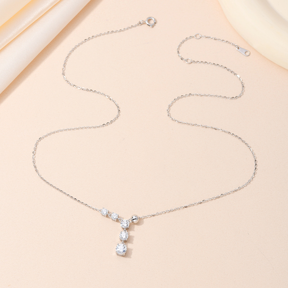 S925 sterling silver necklace collarbone chain accessory, fashionable, individual and trendy silver jewelry detail image 2