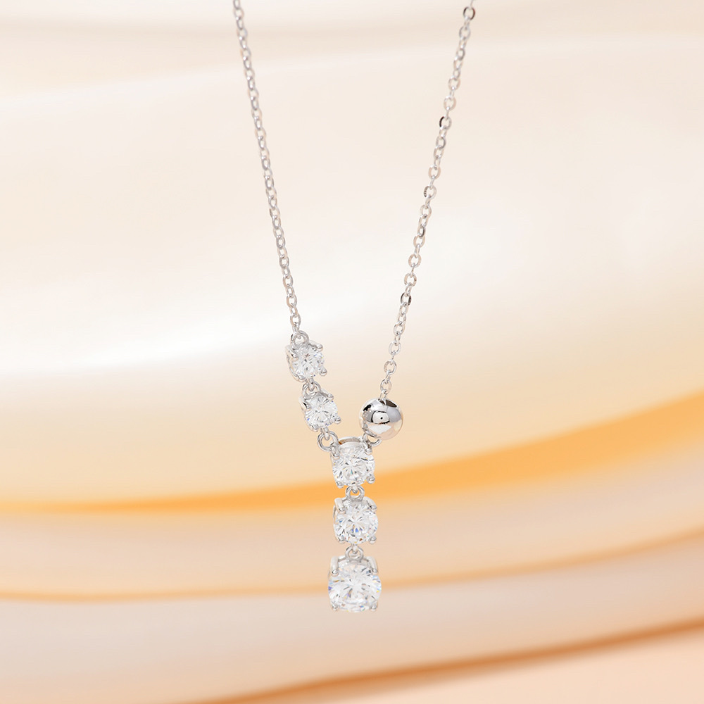 S925 sterling silver necklace collarbone chain accessory, fashionable, individual and trendy silver jewelry