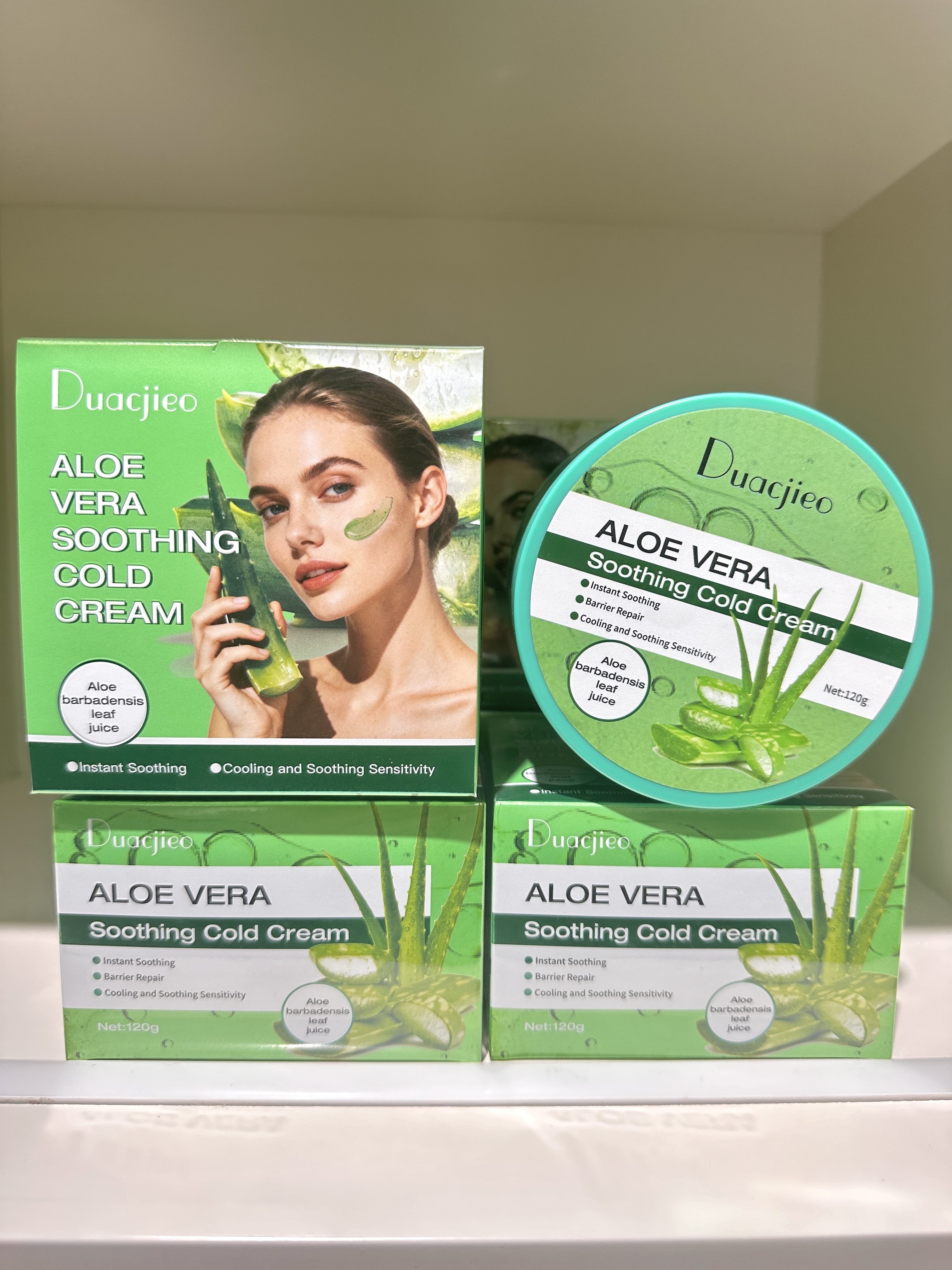 DUACJIEO Aloe Vera Soothing Cold Cream, Papaya Milk Highlighter Cream, Snail Hyaluronic Acid Cream, Moisturizing Cream, Nourishing Cream