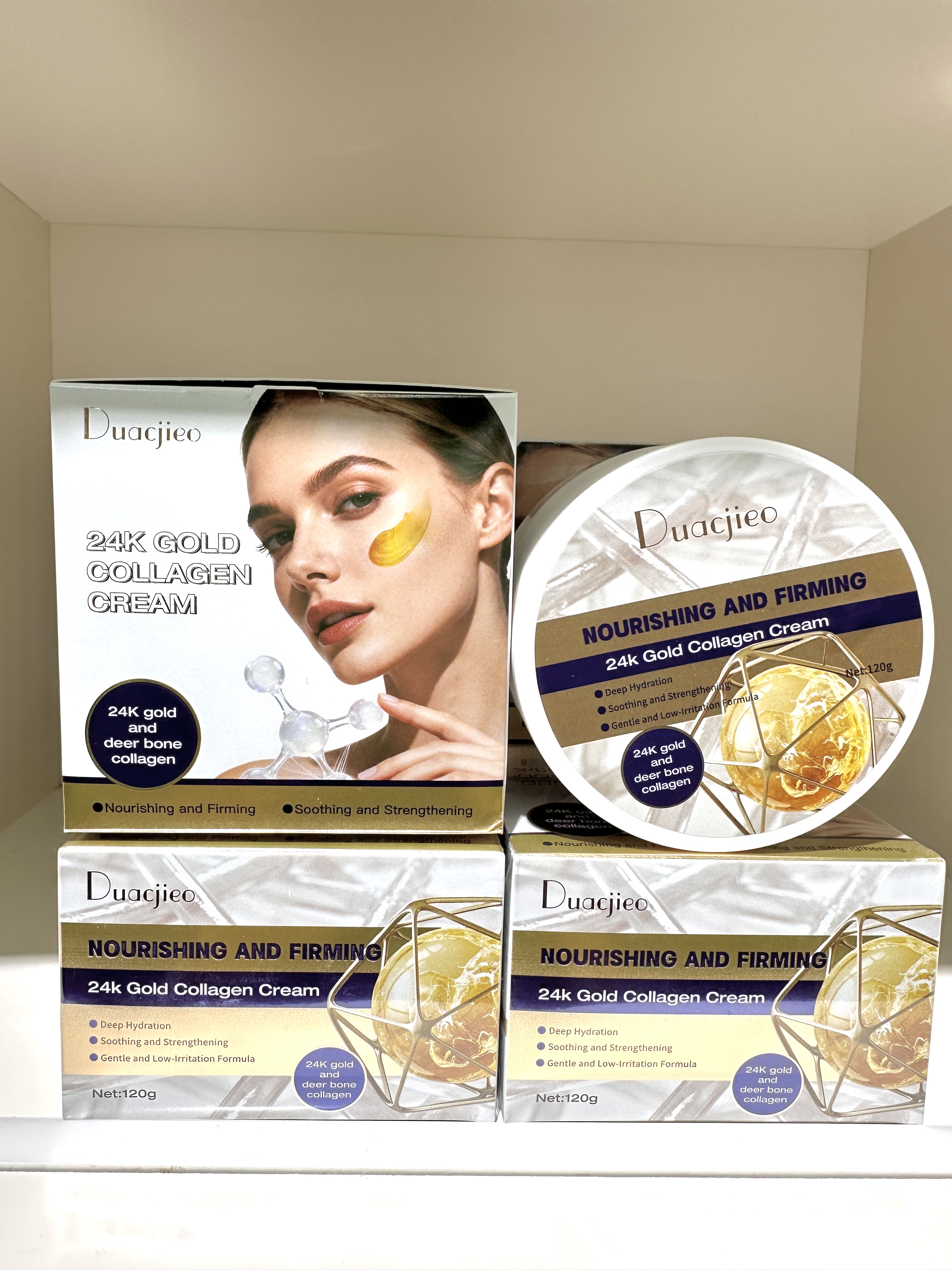 DUACJIEO Donkey Milk Nourishing Cream 24k Gold Bone Collagen Protein Repairing Wrinkle Reduction Moisturizing Cream detail image 1