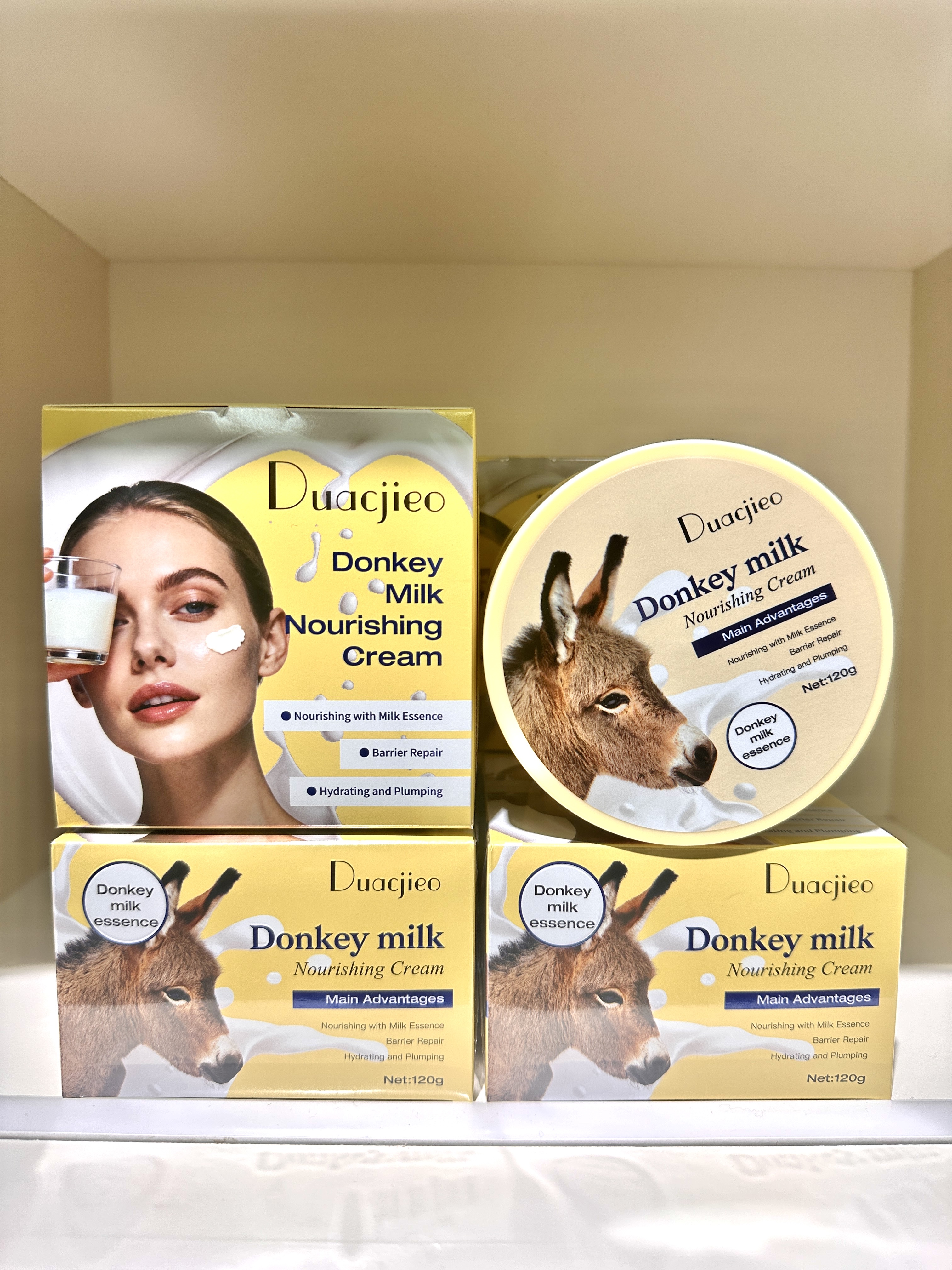 DUACJIEO Donkey Milk Nourishing Cream 24k Gold Bone Collagen Protein Repairing Wrinkle Reduction Moisturizing Cream details Picture