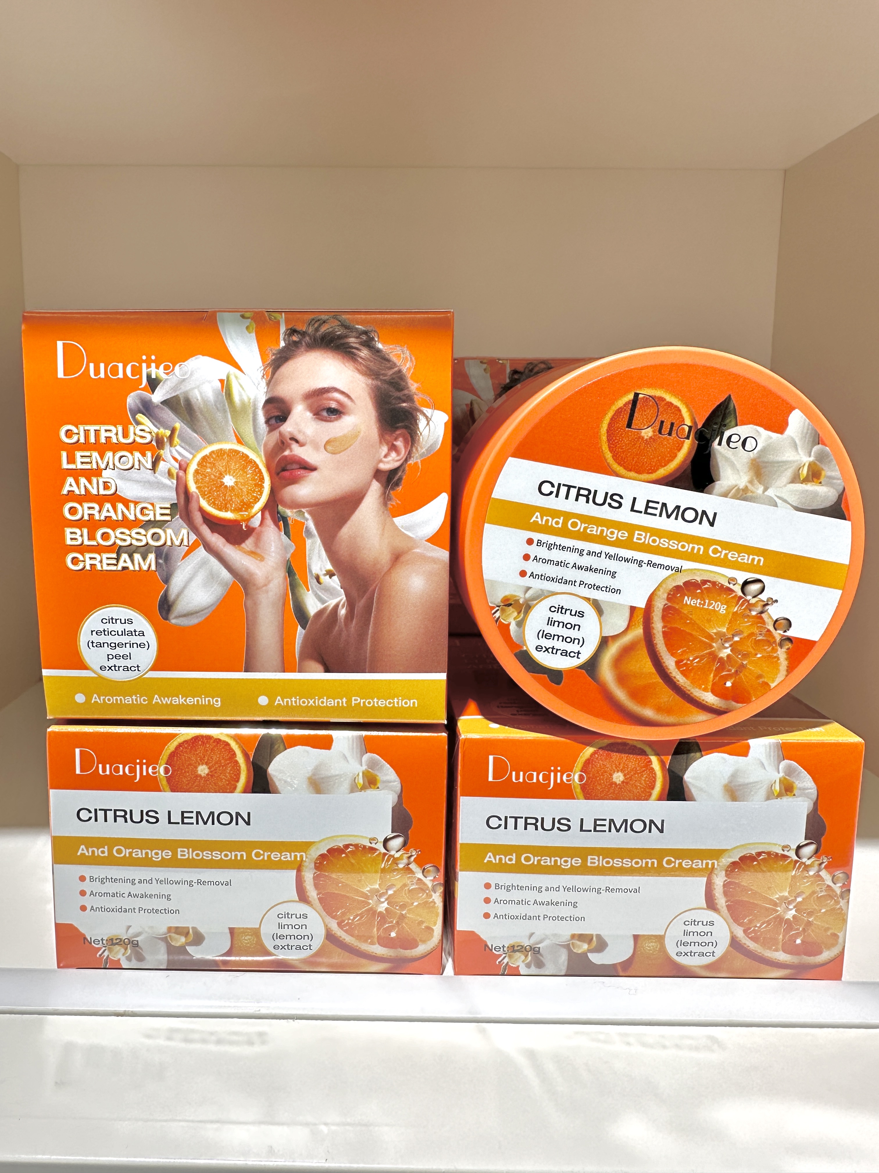DUACJIEO Citrus Lemon Orange Blossom VC Cream Berry Pomegranate Moisturizing Cream Deep Sea Caviar VE Cream Moisturizing Brightening Cream
