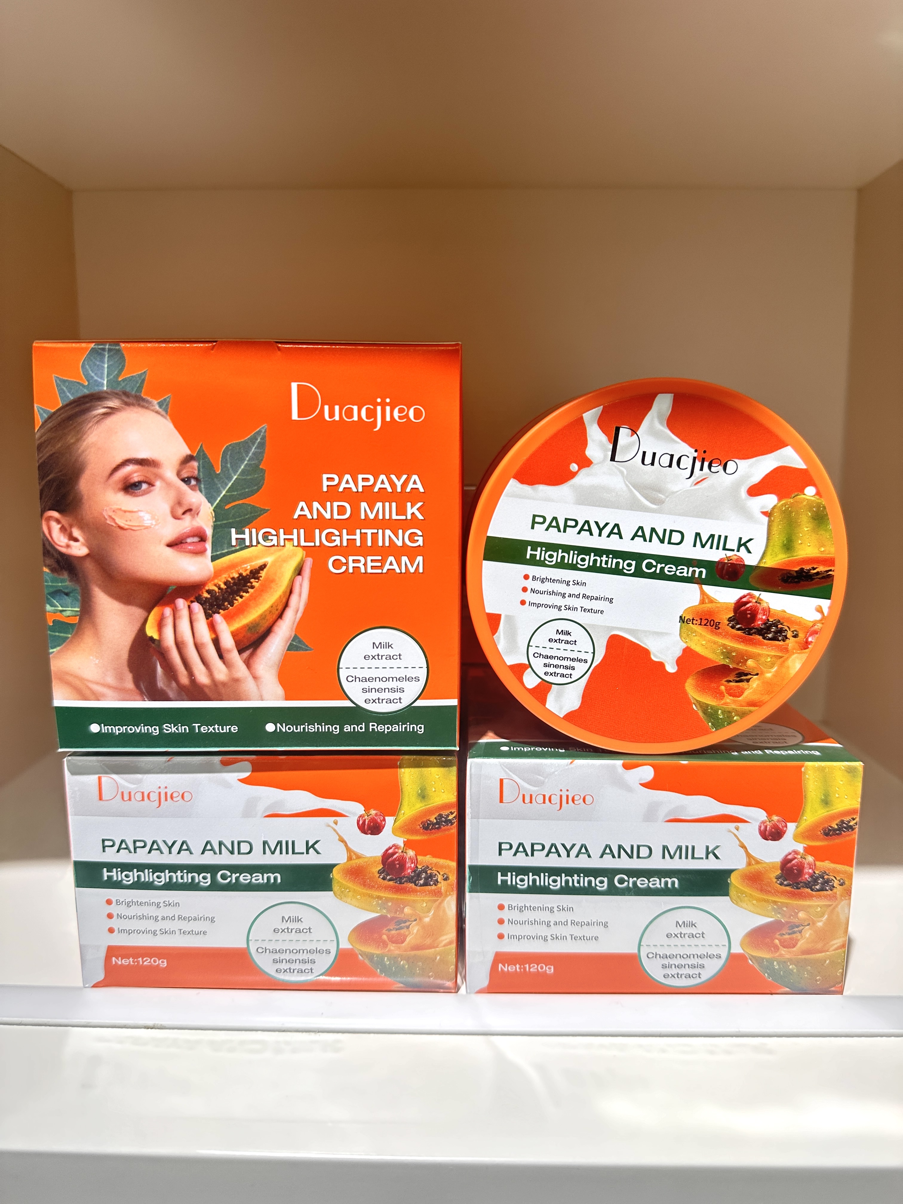 DUACJIEO Aloe Vera Soothing Cold Cream, Papaya Milk Highlighter Cream, Snail Hyaluronic Acid Cream, Moisturizing Cream, Nourishing Cream detail image 3