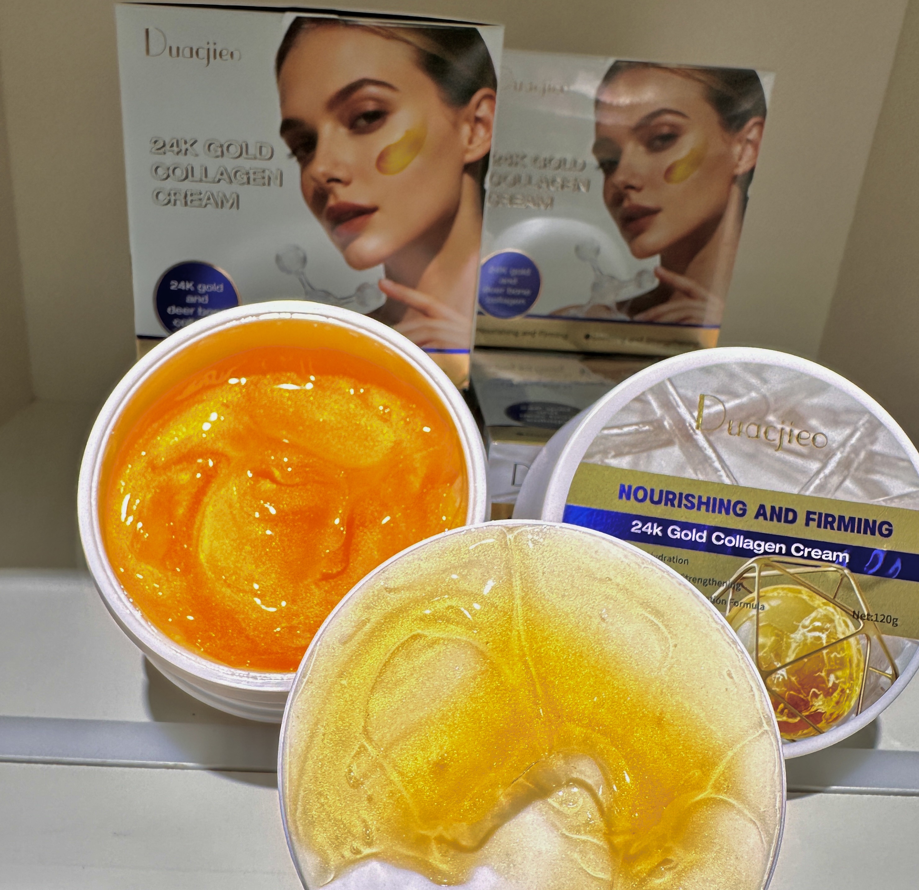 DUACJIEO Donkey Milk Nourishing Cream 24k Gold Bone Collagen Protein Repairing Wrinkle Reduction Moisturizing Cream detail image 2